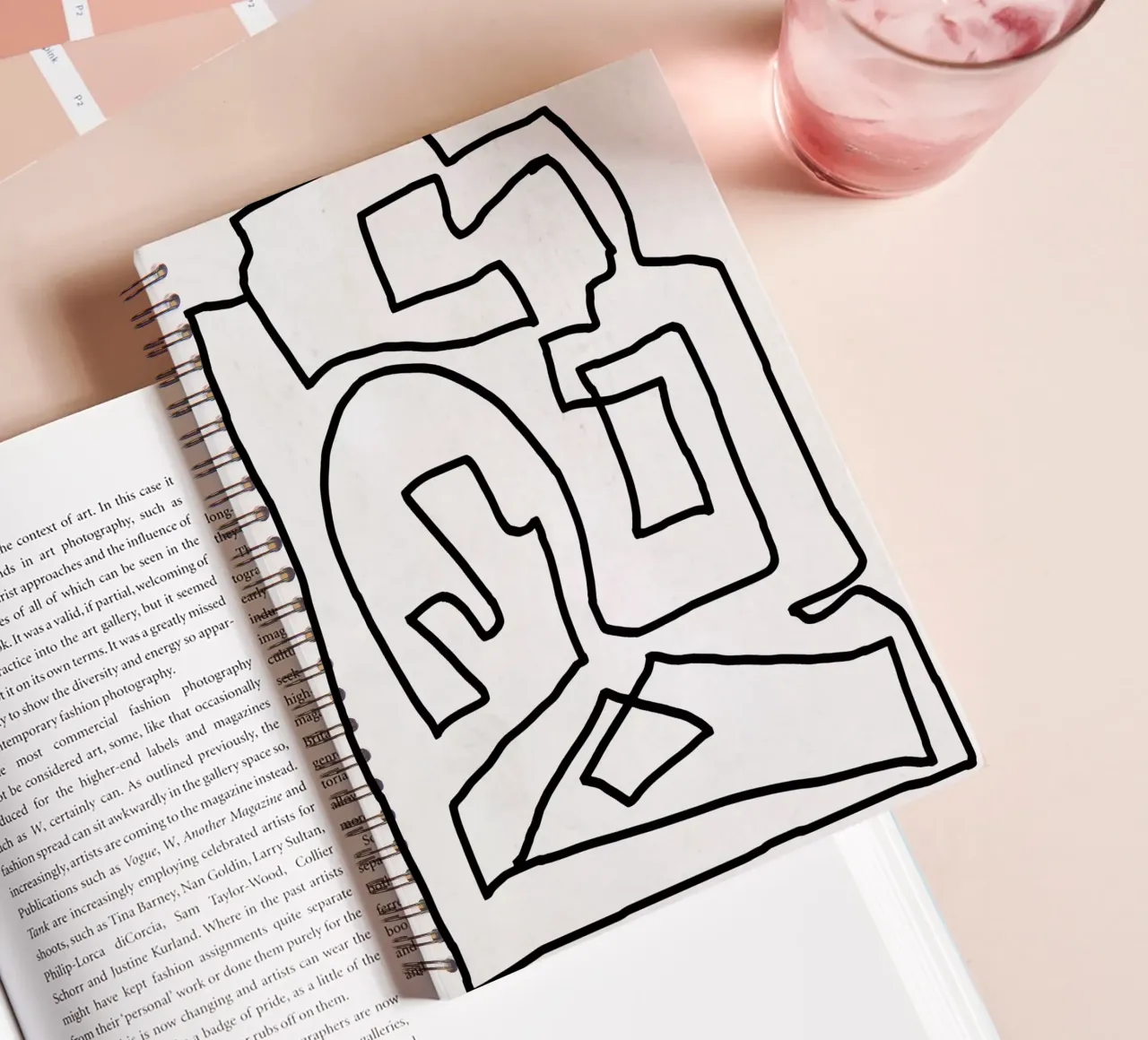 Abstract line art spiral notebook by ThingDesign