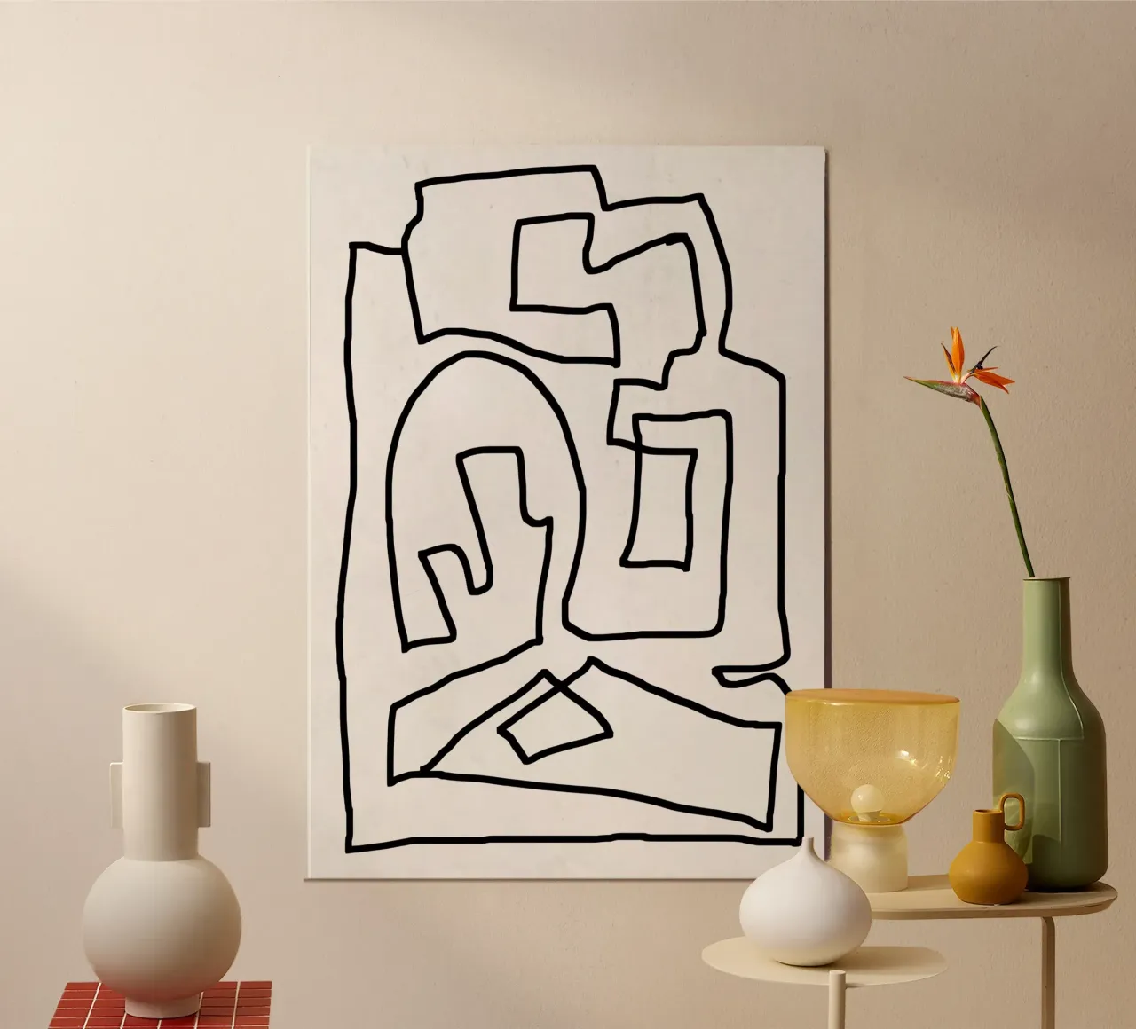 Dessin au trait abstrait poster de ThingDesign
