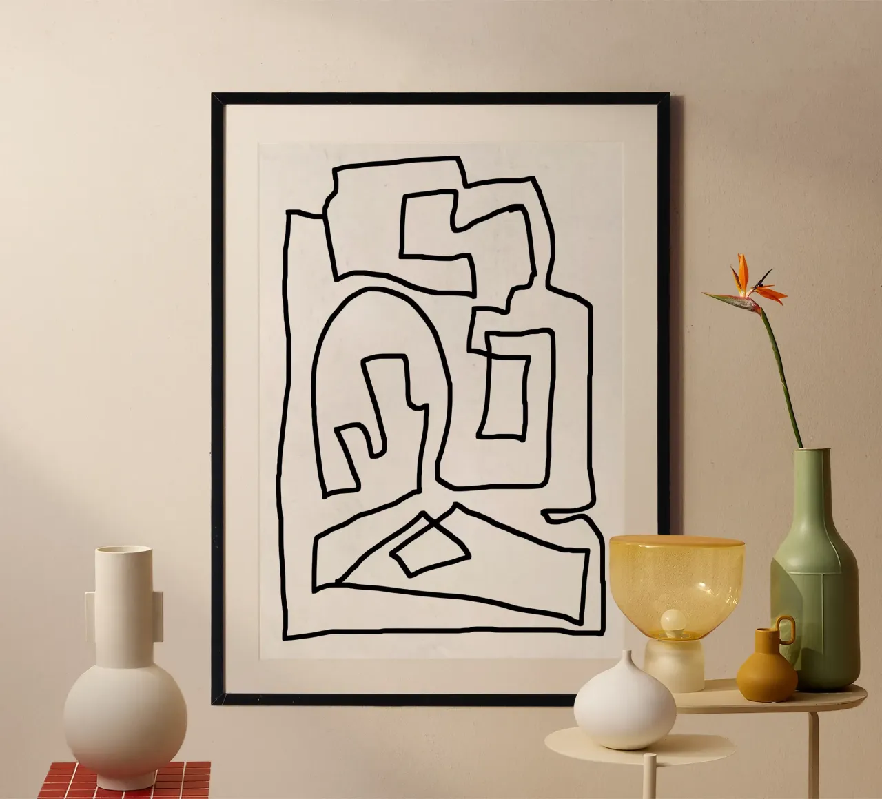 Dessin au trait abstrait poster de ThingDesign