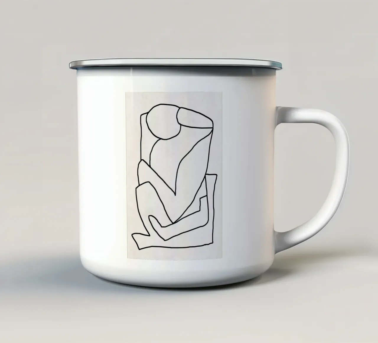 Line art astratta 2 tazza in smalto da ThingDesign