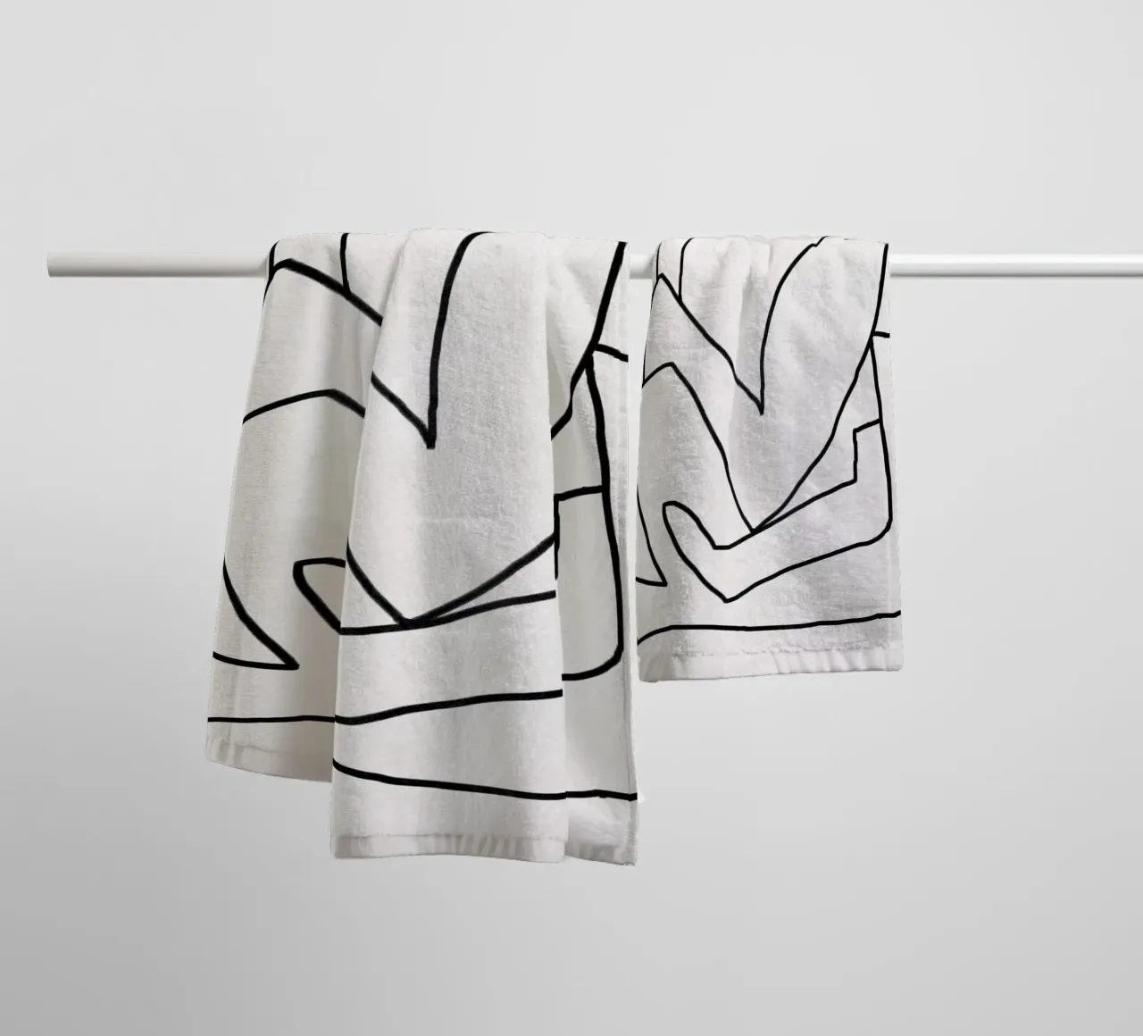 Dessin au trait abstrait 2 serviette de bain de ThingDesign