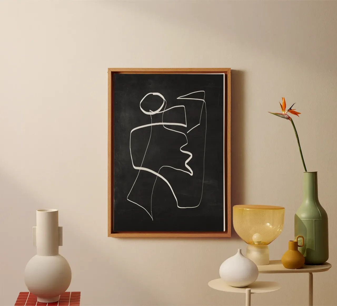 Abstract line art 6/2 canvas with Floater frame by ThingDesign