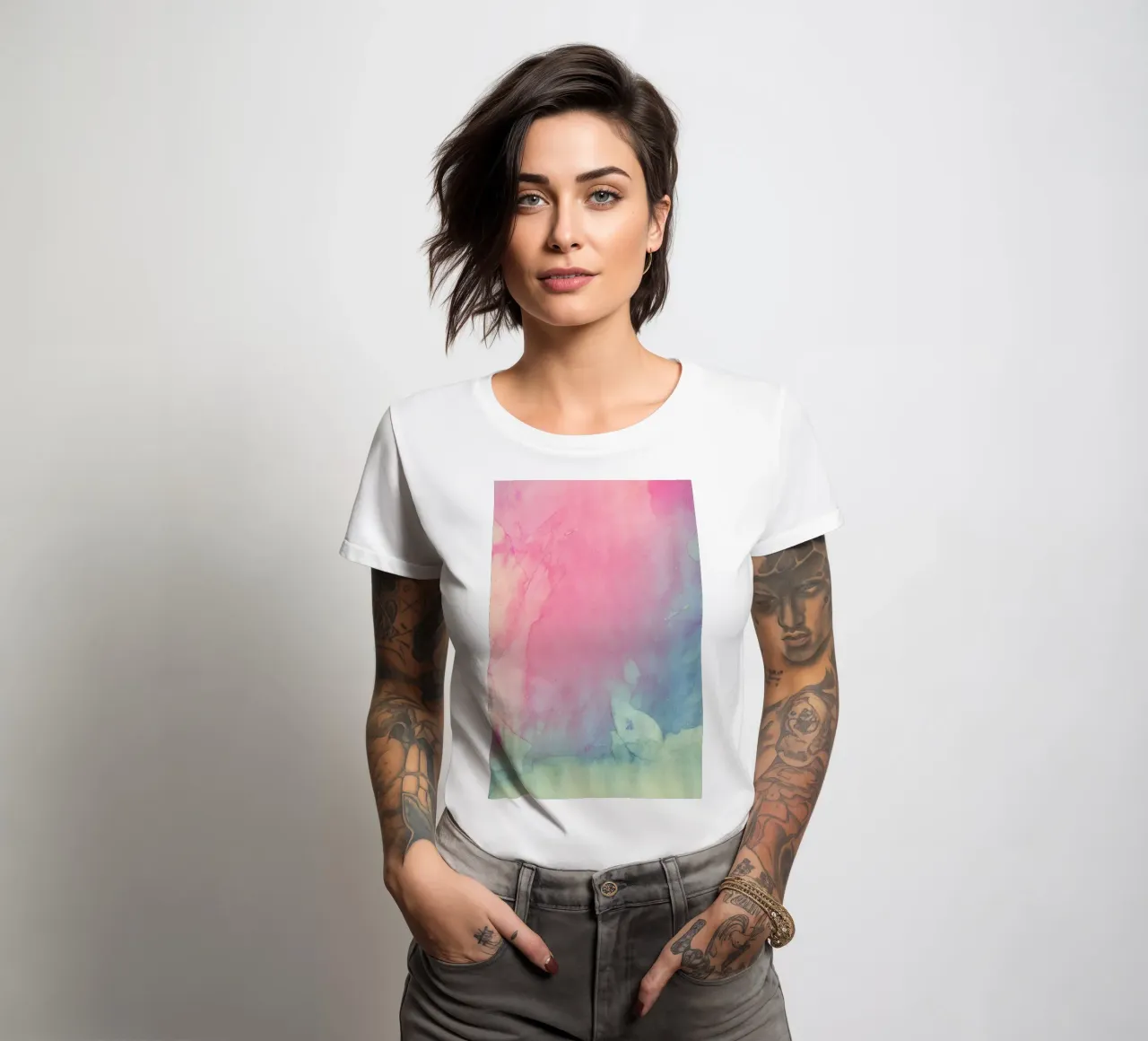 Kleurenschaduwen dames t-shirt getailleerd van cafelab