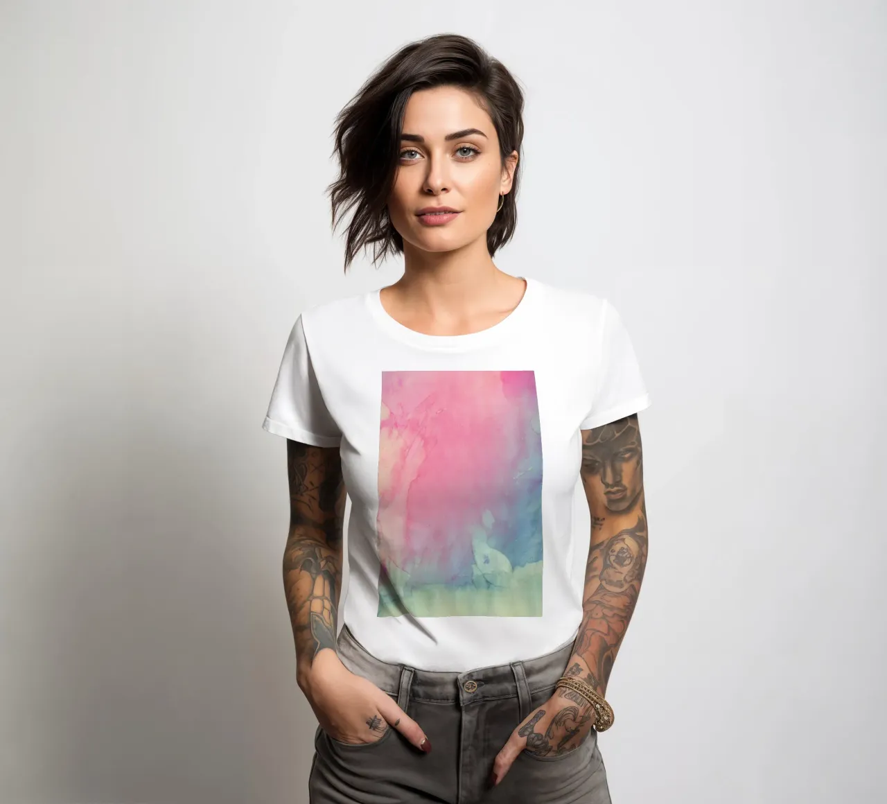 Kleurenschaduwen dames t-shirt getailleerd van cafelab