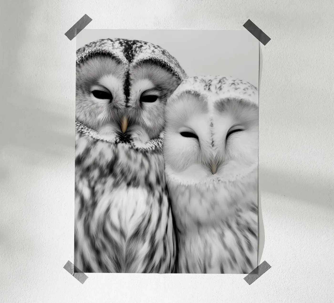 Cuddling Owls poster by Alva Studio