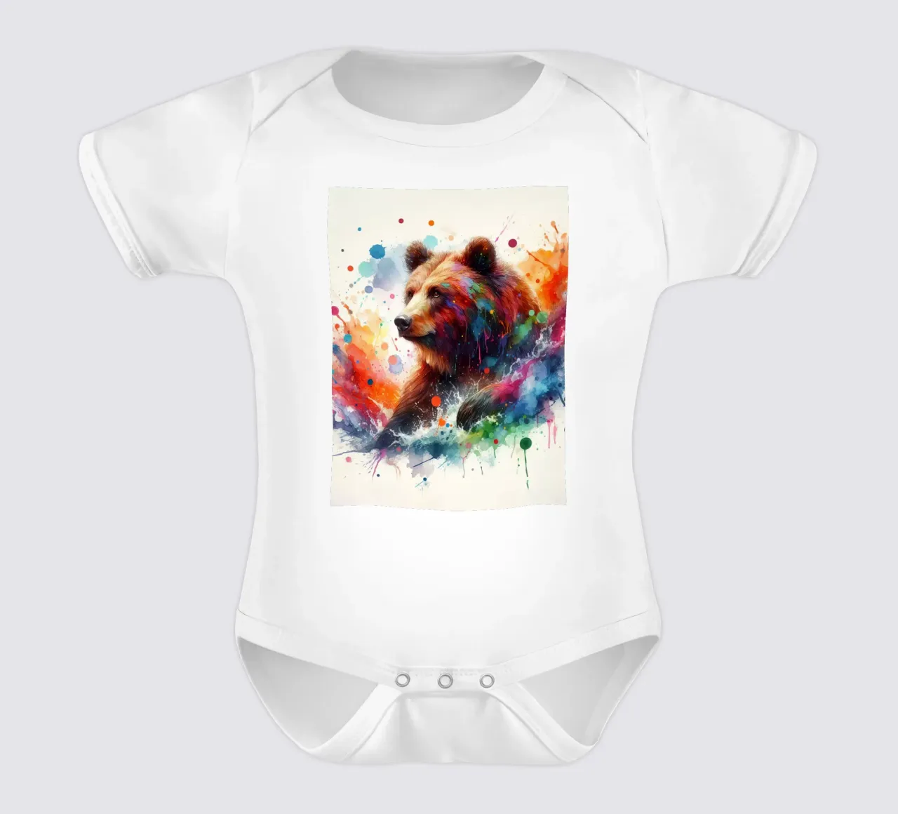 Orso in acquerello body neonato maniche corte da ARTVI-SHOP