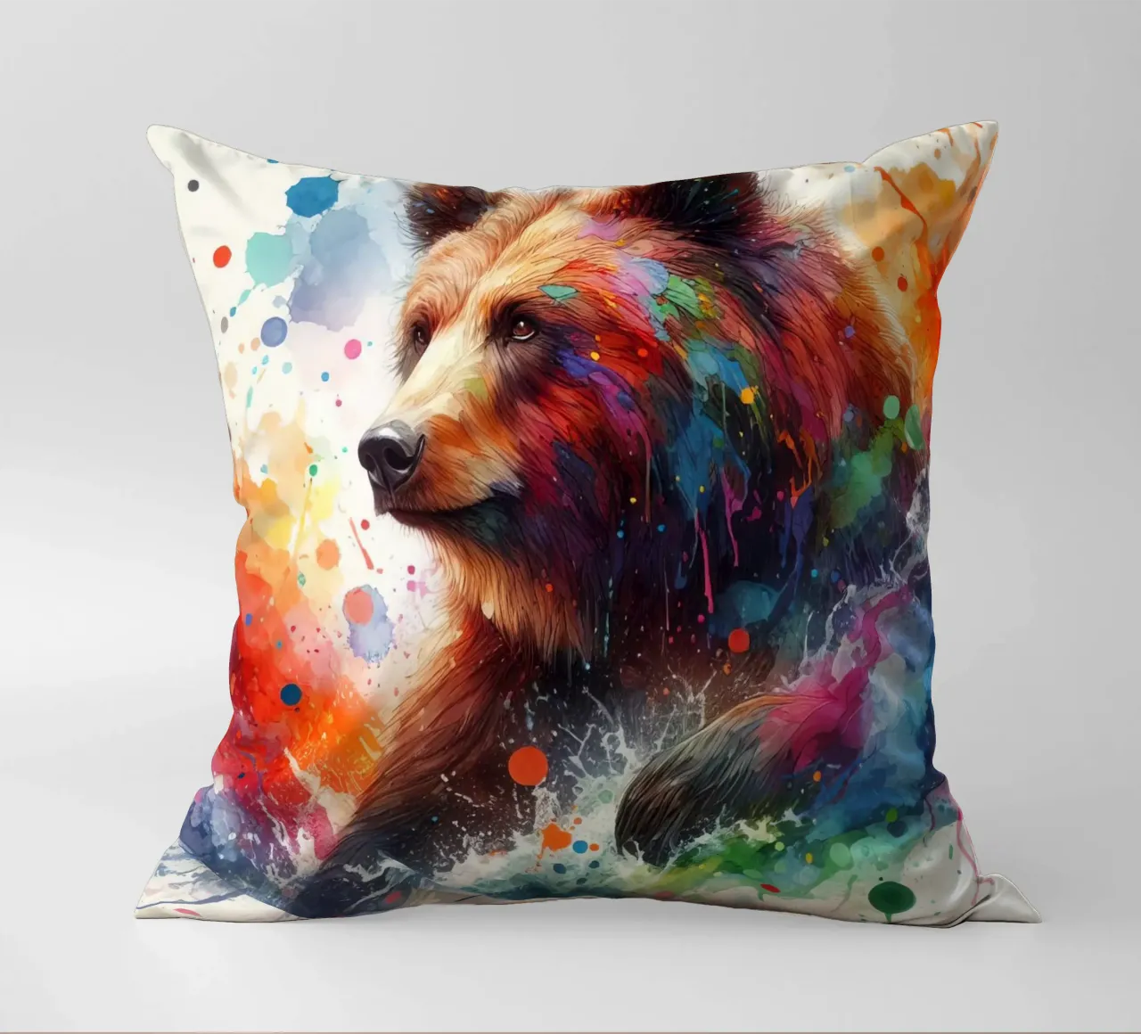 Orso in acquerello cuscino da ARTVI-SHOP