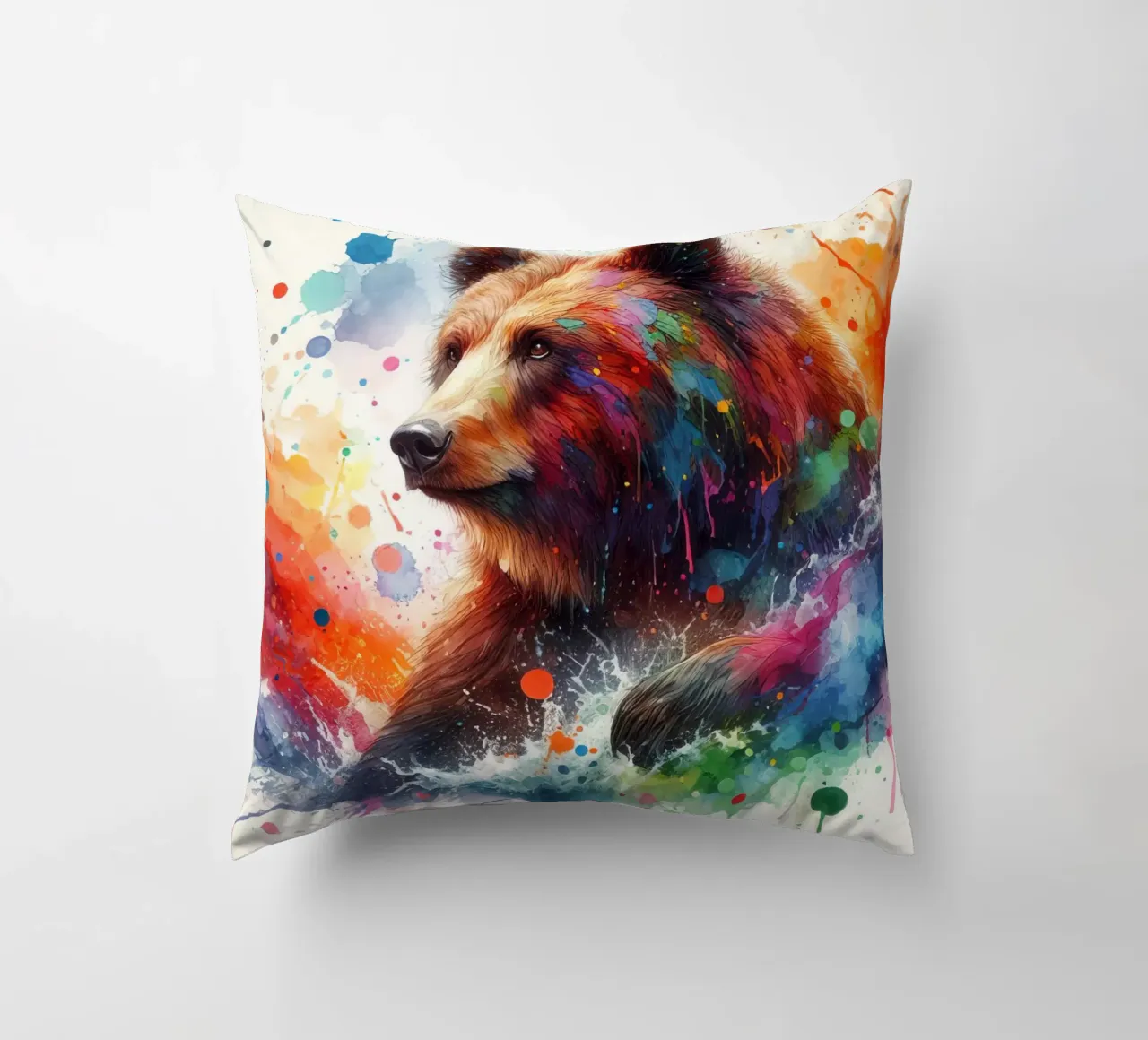 Orso in acquerello cuscino da ARTVI-SHOP