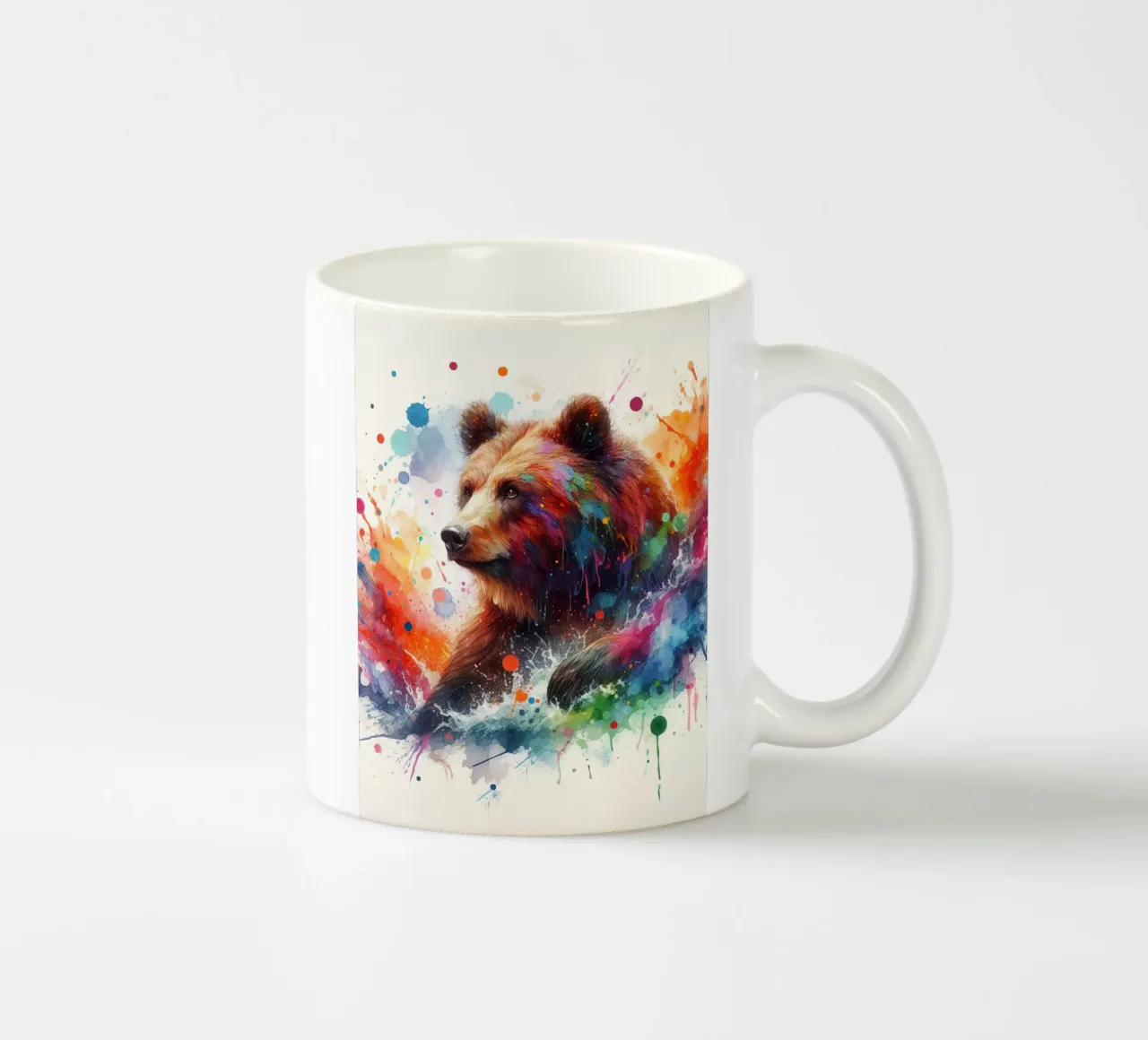 Orso in acquerello tazza in ceramica da ARTVI-SHOP