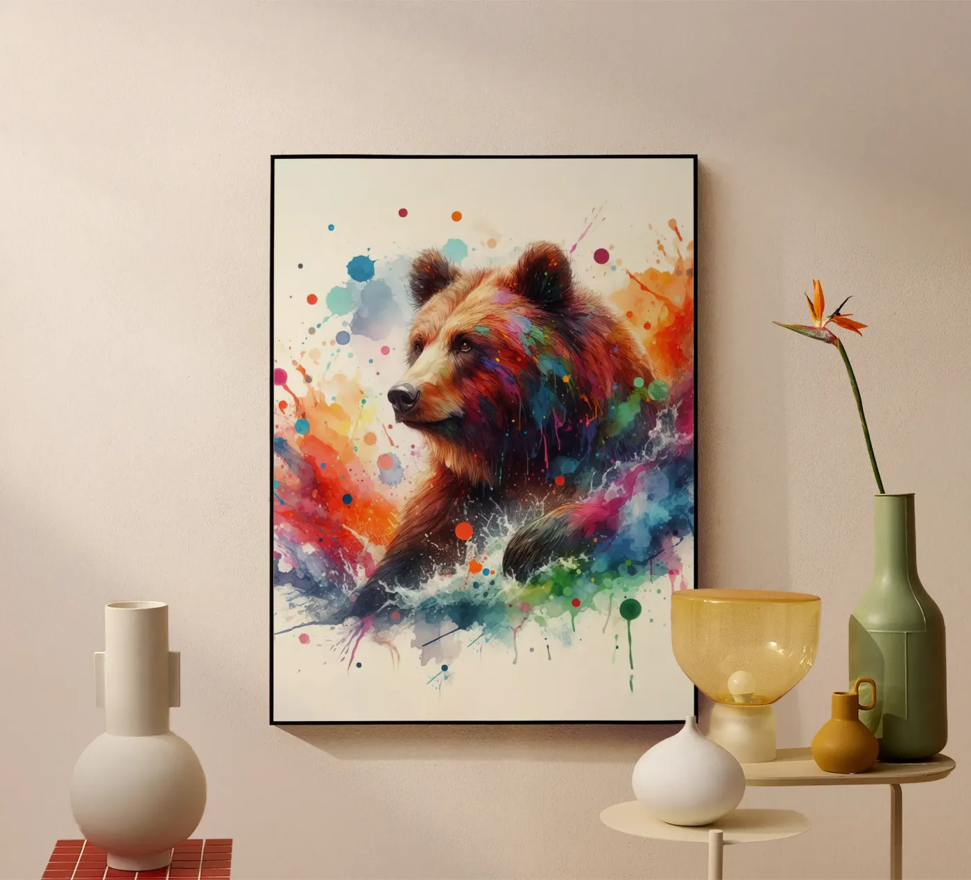 Orso in acquerello plexiglass da 🎁 NOBELART