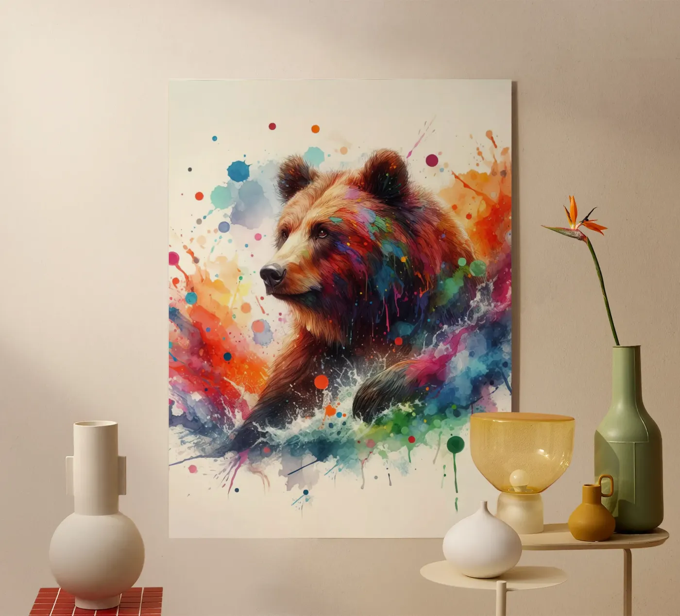 Orso in acquerello plexiglass da 🎁 NOBELART