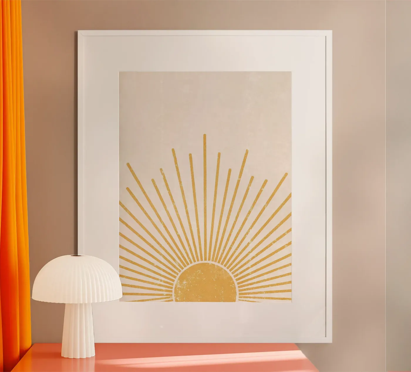 Boho Sunset Yellow Celestial poster da Ninaittwaa