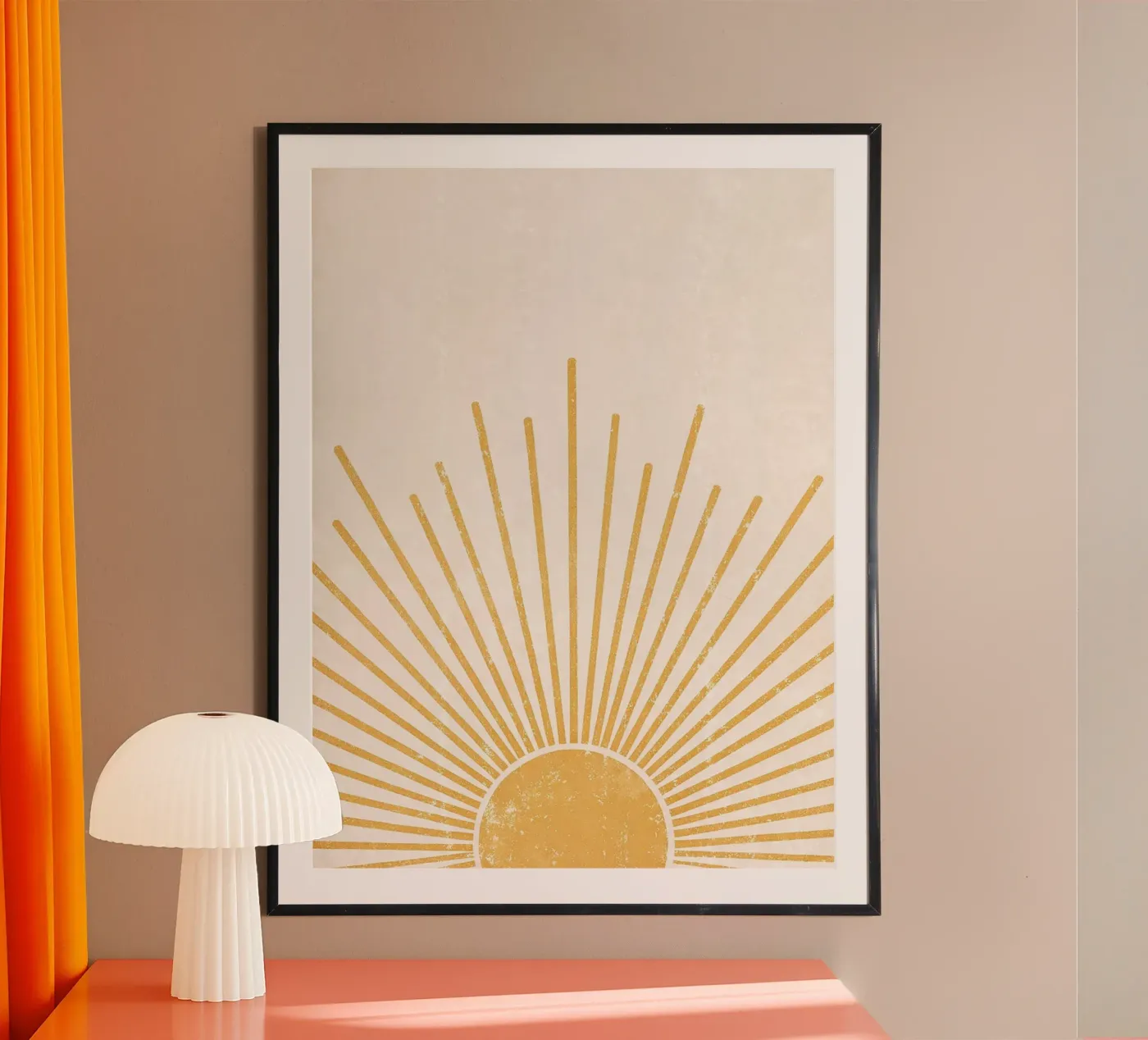 Boho Sunset Yellow Celestial poster da Ninaittwaa