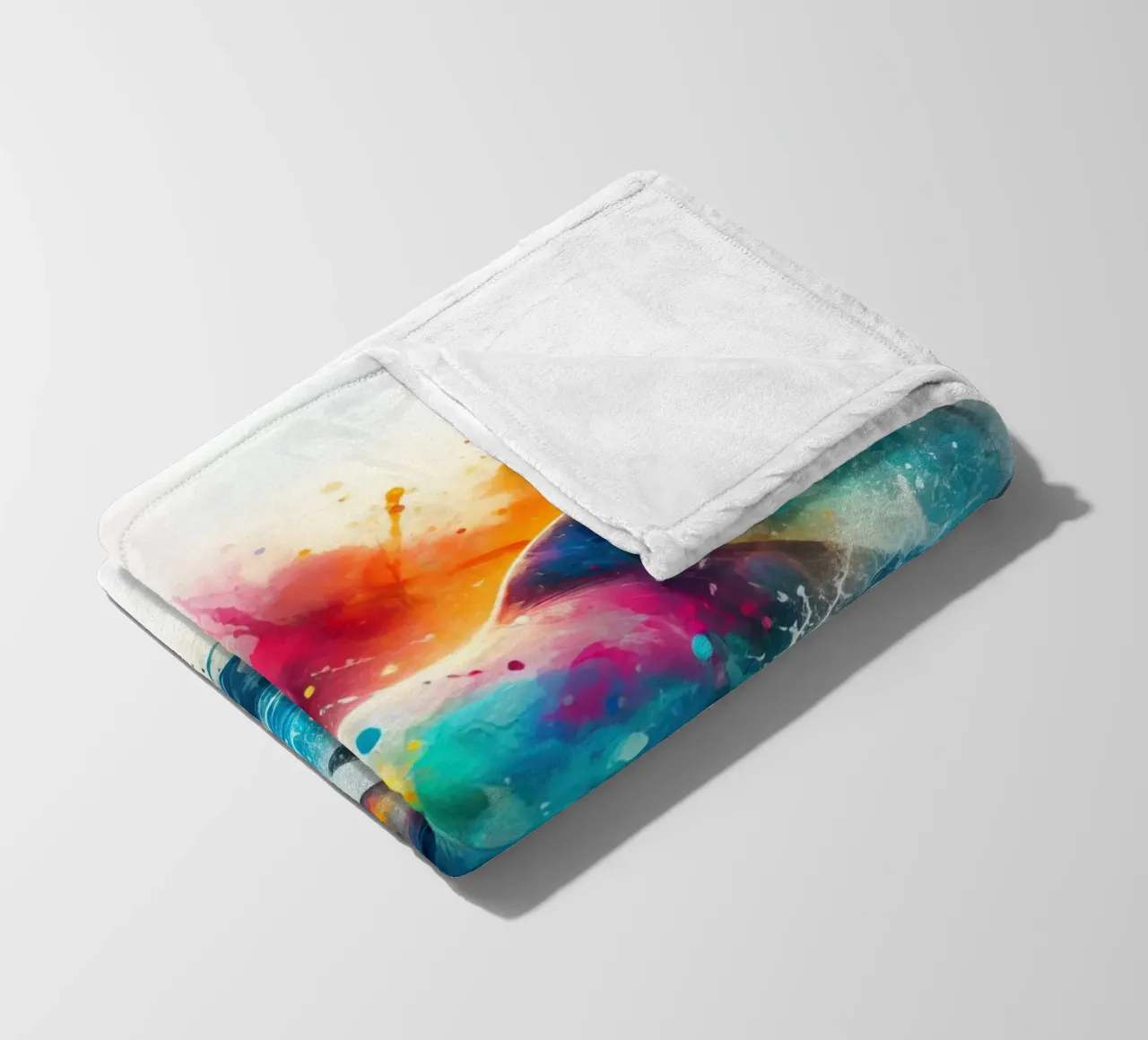 Delfino ad acquerello coperta in pile da 🎁 ARTVI-SHOP