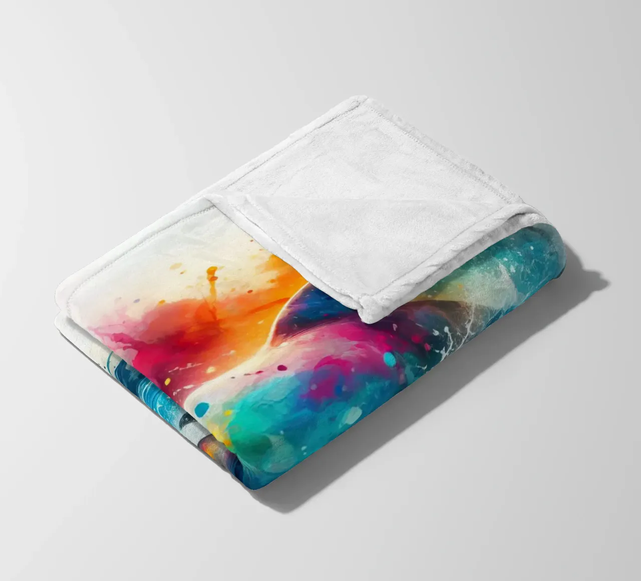 Delfino ad acquerello coperta in pile da 🎁 ARTVI-SHOP