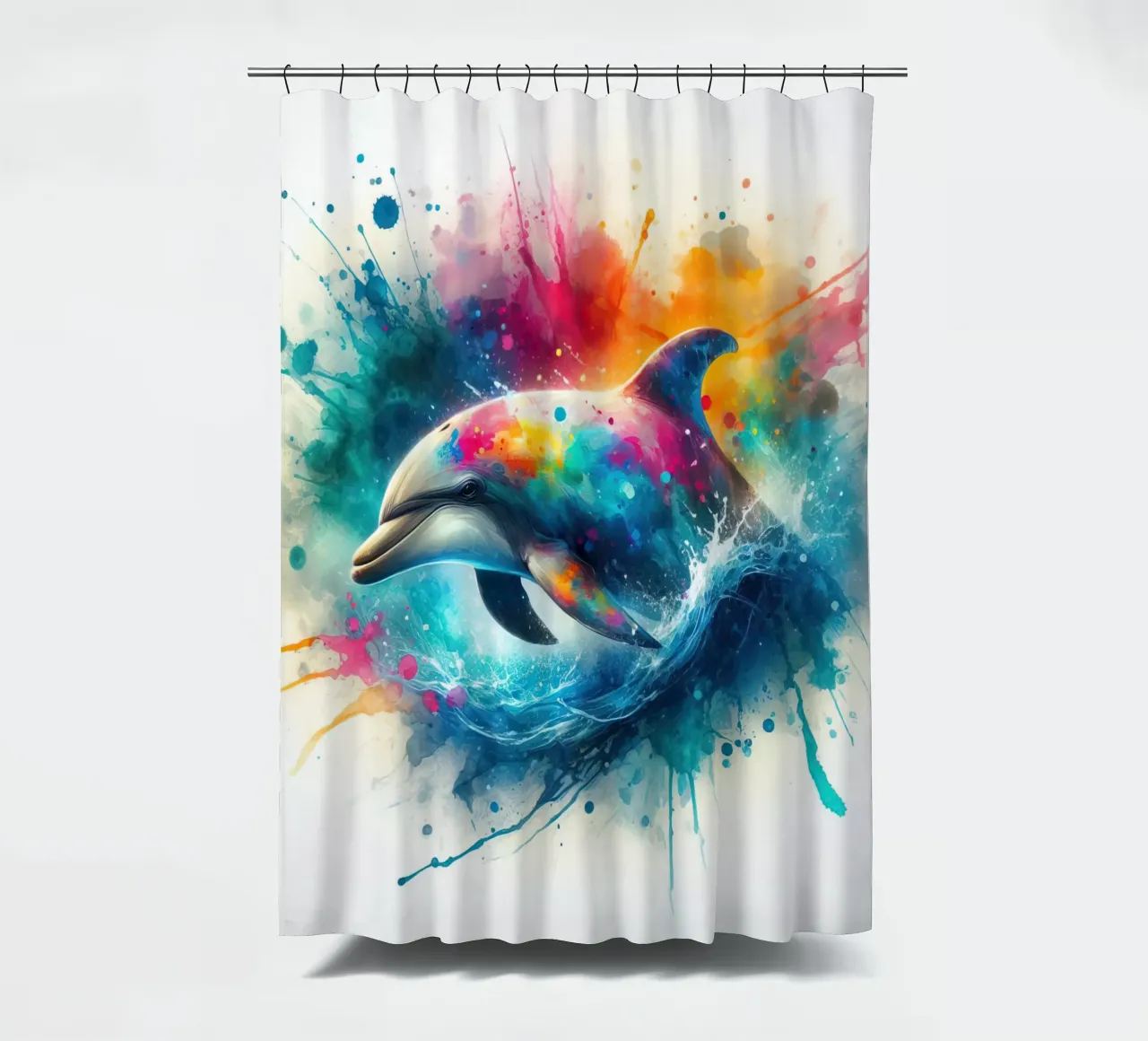 Delfino ad acquerello tenda da doccia da 🎁 ARTVI-SHOP