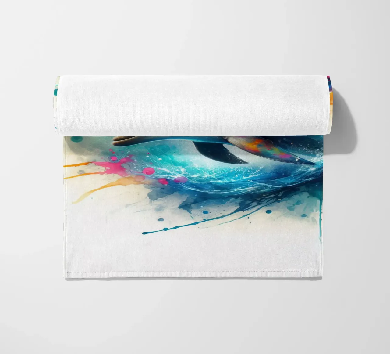 Delfino ad acquerello telo mare da 🎁 ARTVI-SHOP