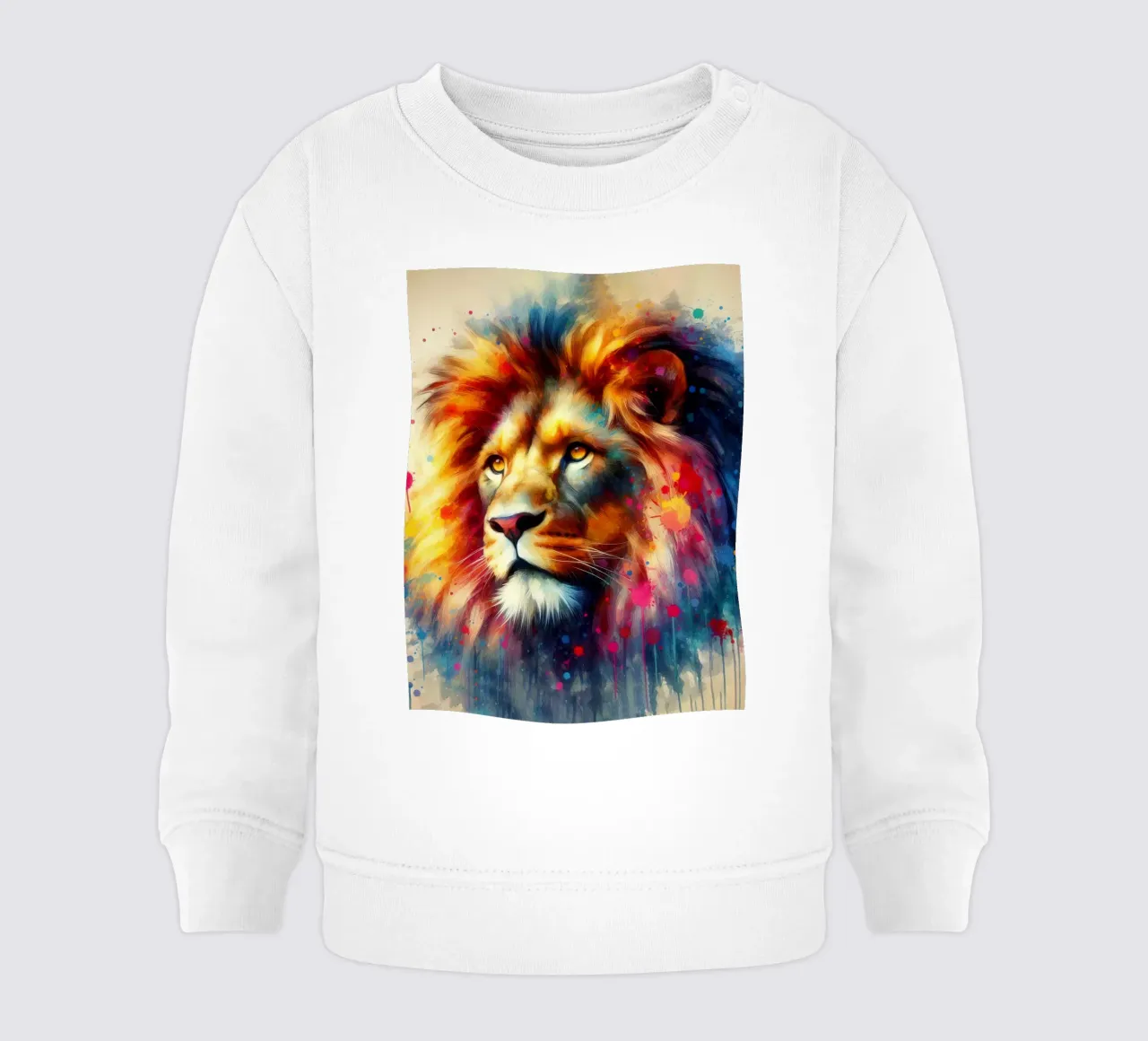 Leone ad acquerello felpa neonato da 🎁 ARTVI-SHOP