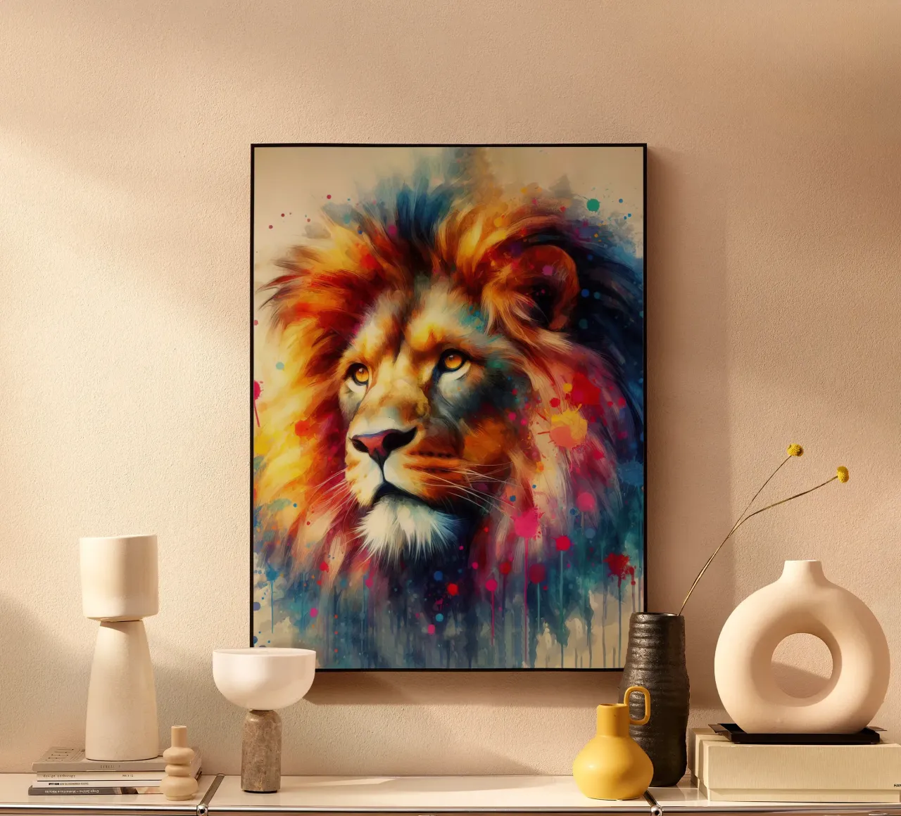 Leone ad acquerello plexiglass da 🎁 NOBELART