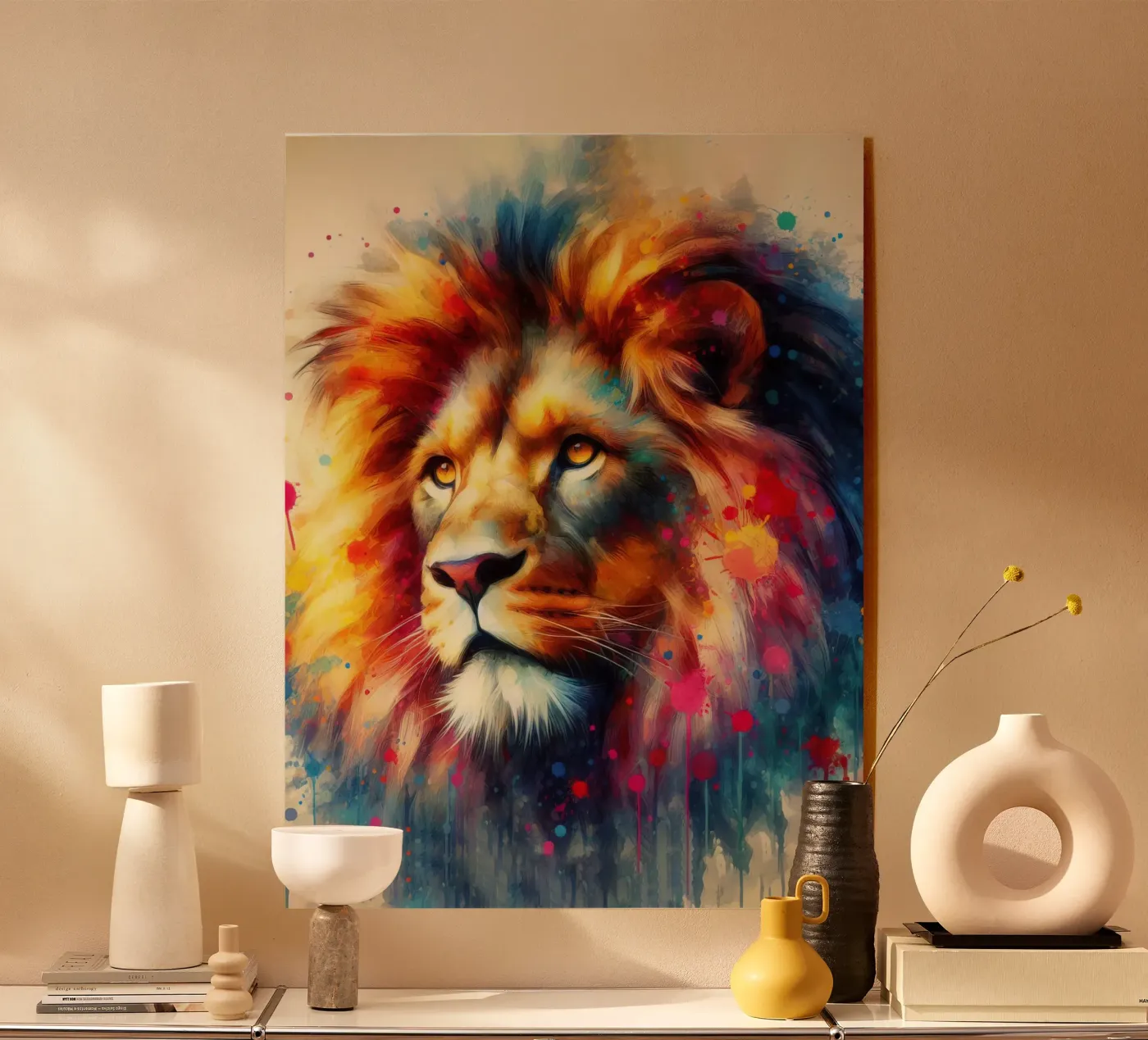 Leone ad acquerello plexiglass da 🎁 NOBELART