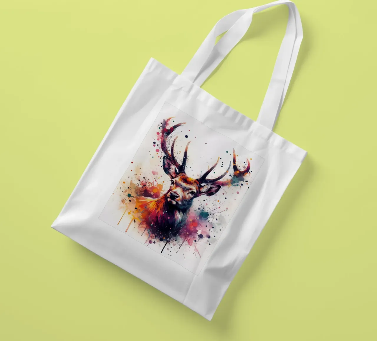 Cervo in acquerello borsa in juta da 🎁 ARTVI-SHOP