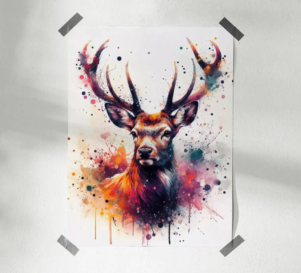 Cervo in acquerello carta hahnemühle da ARTVI-SHOP