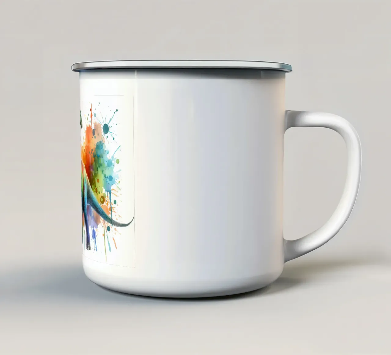 Dinosauro ad acquerello tazza in smalto da ARTVI-SHOP