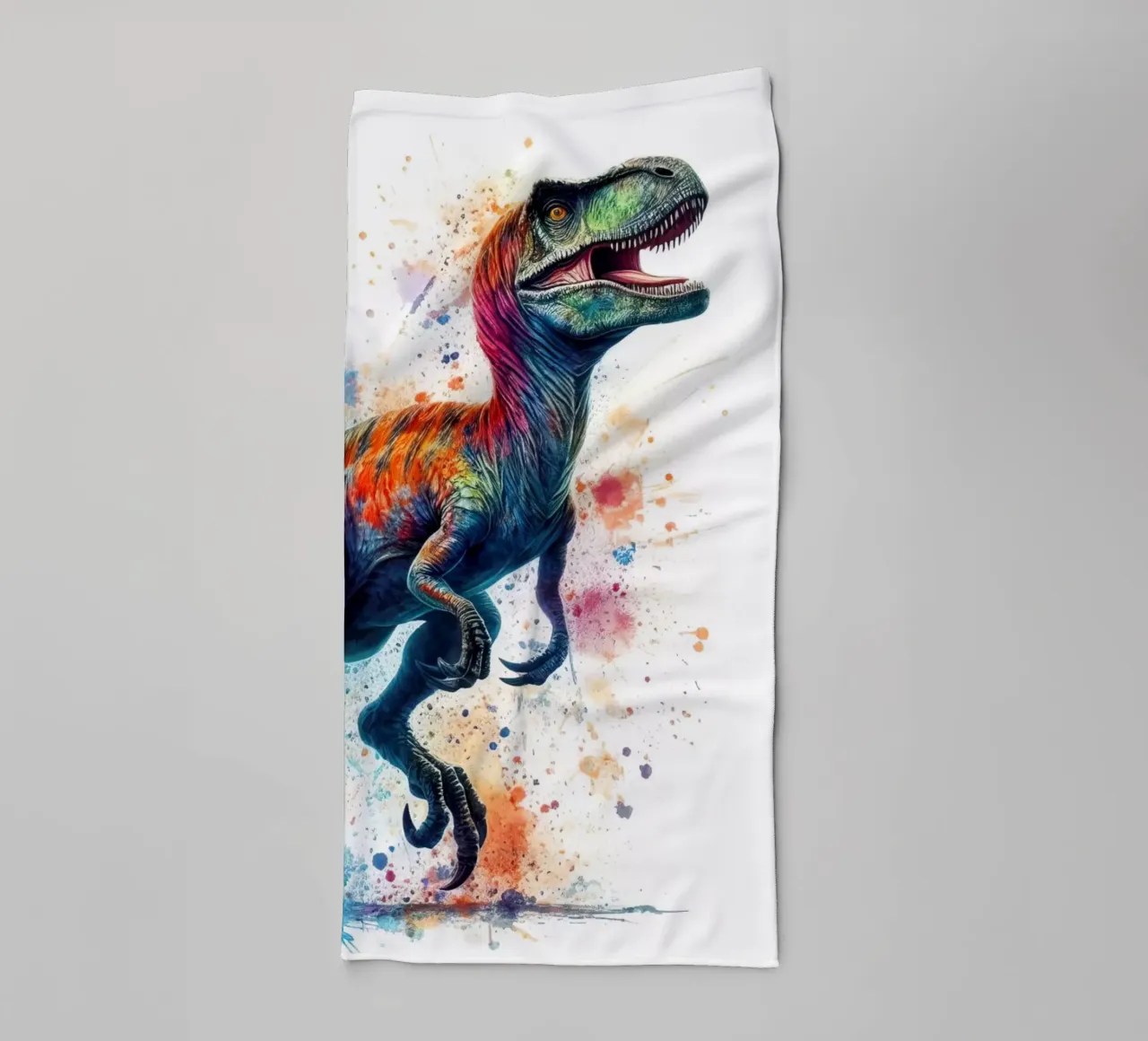 Dinosaur in watercolor towel by 🎁 ARTVI-SHOP