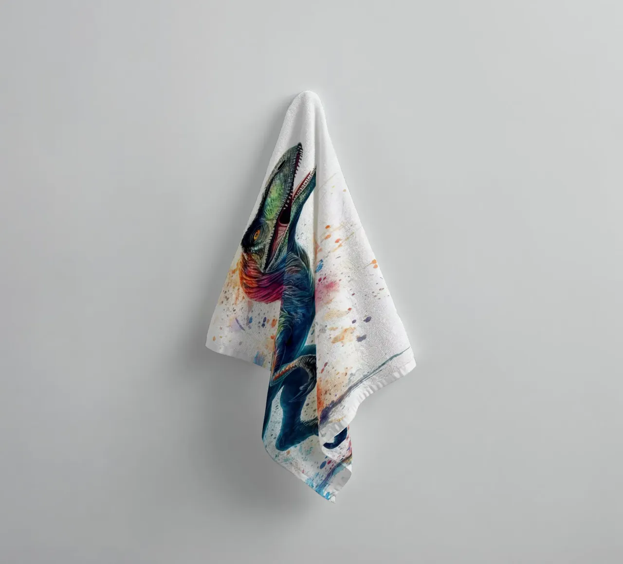 Dinosaur in watercolor towel by 🎁 ARTVI-SHOP