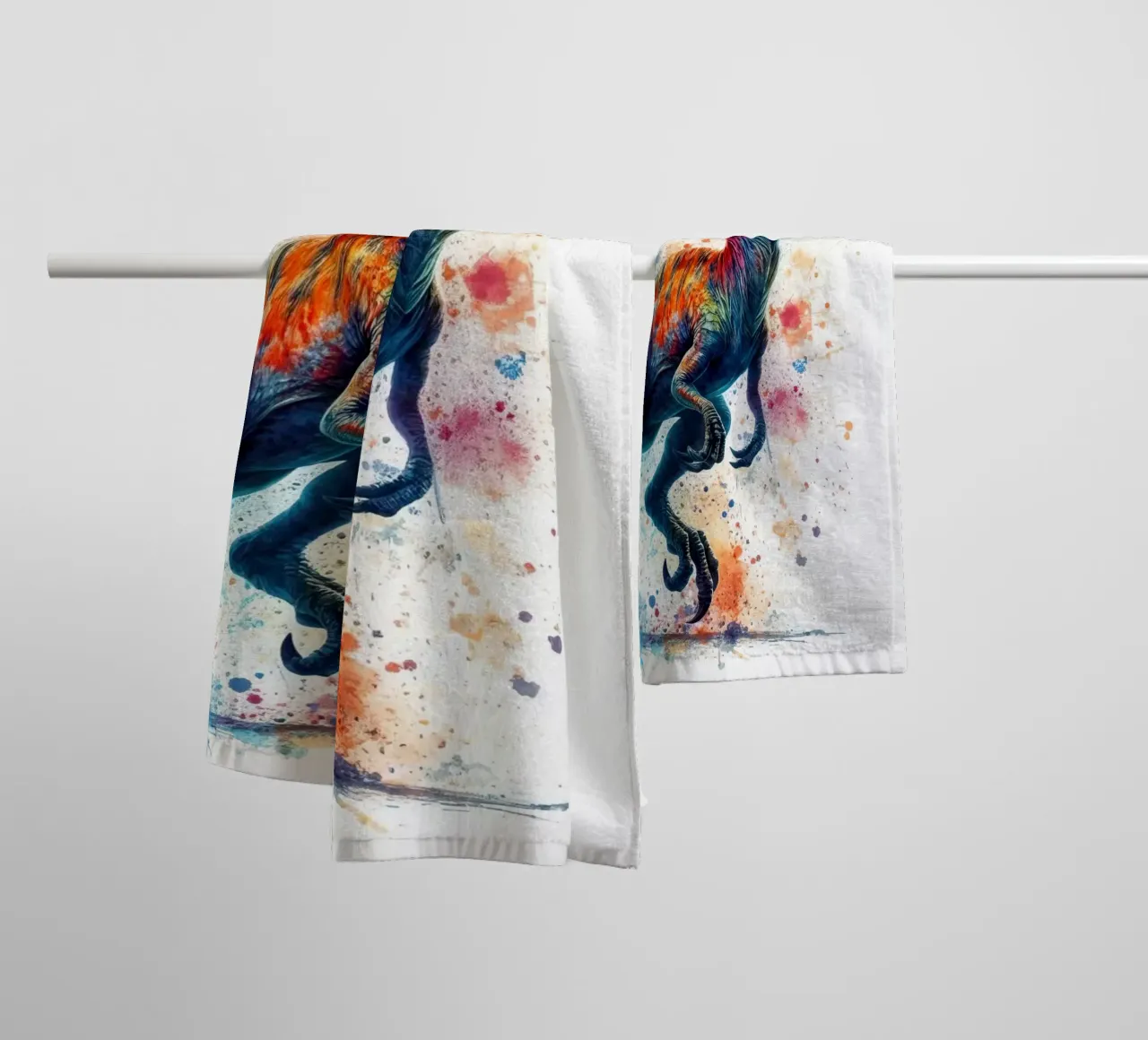 Dinosaur in watercolor towel by 🎁 ARTVI-SHOP