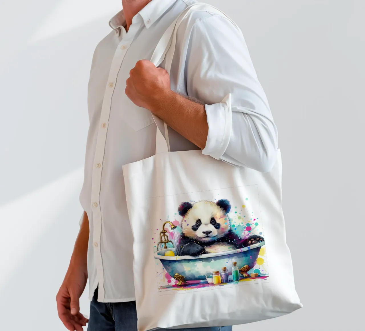 Panda dans la baignoire tote bag de 🎁 ARTVI-SHOP