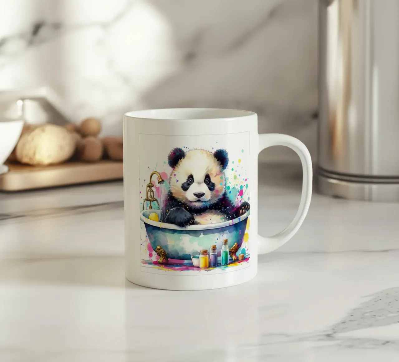 Pandabeer in bad keramische mok van 🎁 ARTVI-SHOP