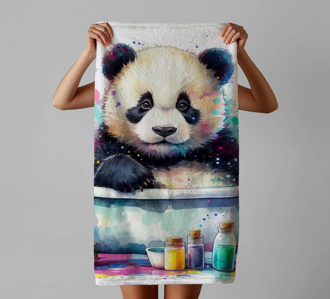 Pandabär in der Badewanne Handtuch von ARTVI-SHOP