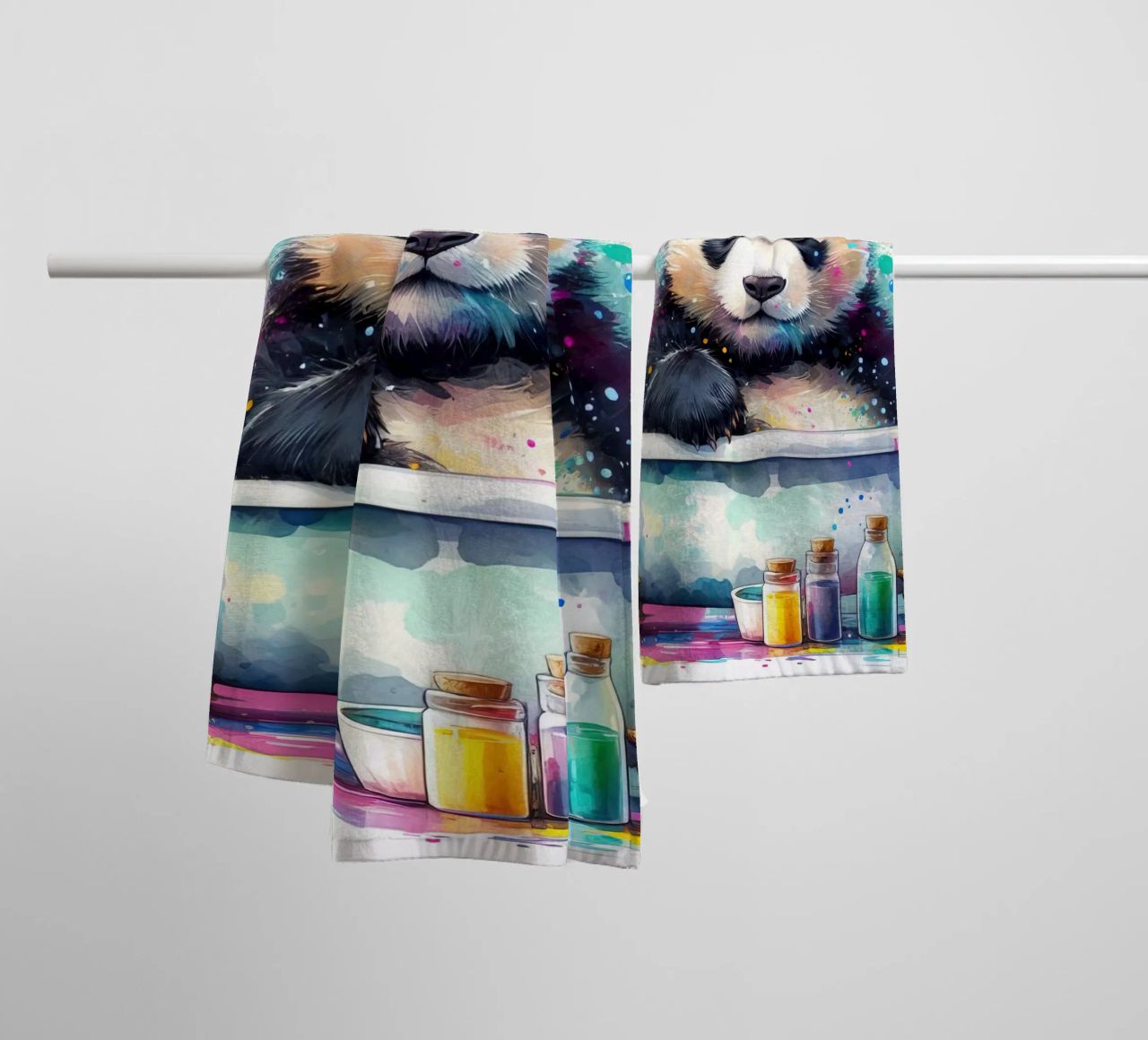 Pandabär in der Badewanne Handtuch von ARTVI-SHOP