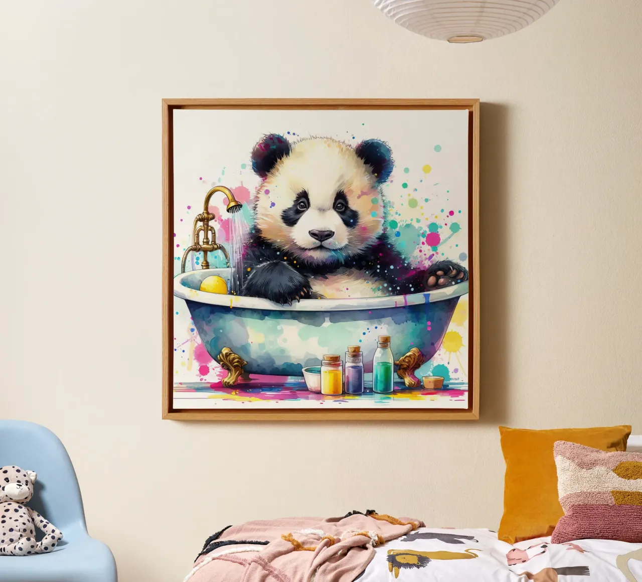 Pandabeer in bad canvas van 🎁 ARTVI-SHOP