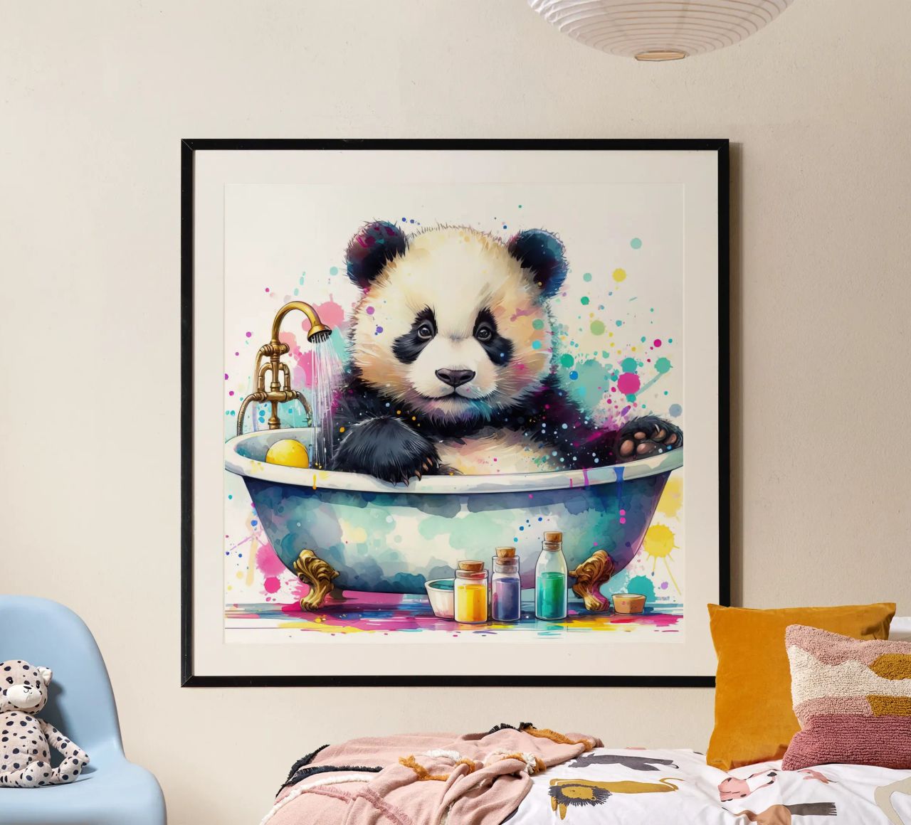Pandabär in der Badewanne Poster von ARTVI-SHOP