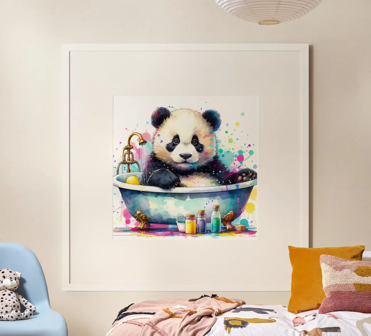 Orso panda nella vasca da bagno poster da ARTVI-SHOP