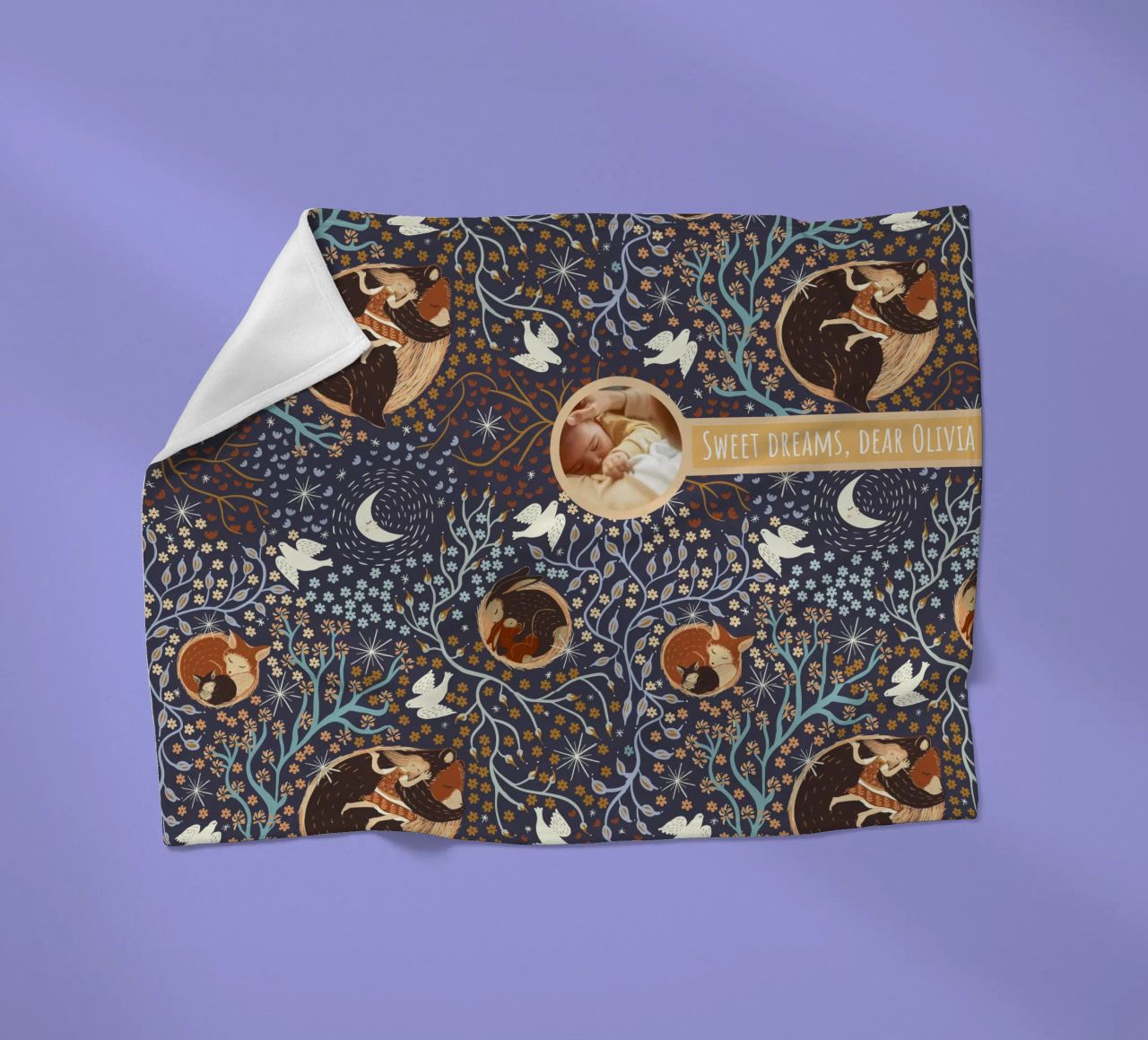 Gepersonaliseerde Slaapwel-dieren - Magische Kunst voor de Kinderkamer fleecedeken van Patruschka’s Patterns