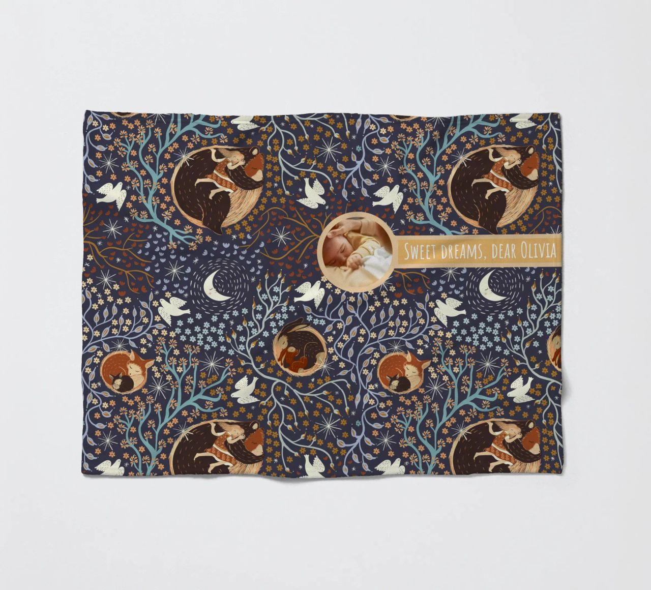 Gepersonaliseerde Slaapwel-dieren - Magische Kunst voor de Kinderkamer fleecedeken van Patruschka’s Patterns