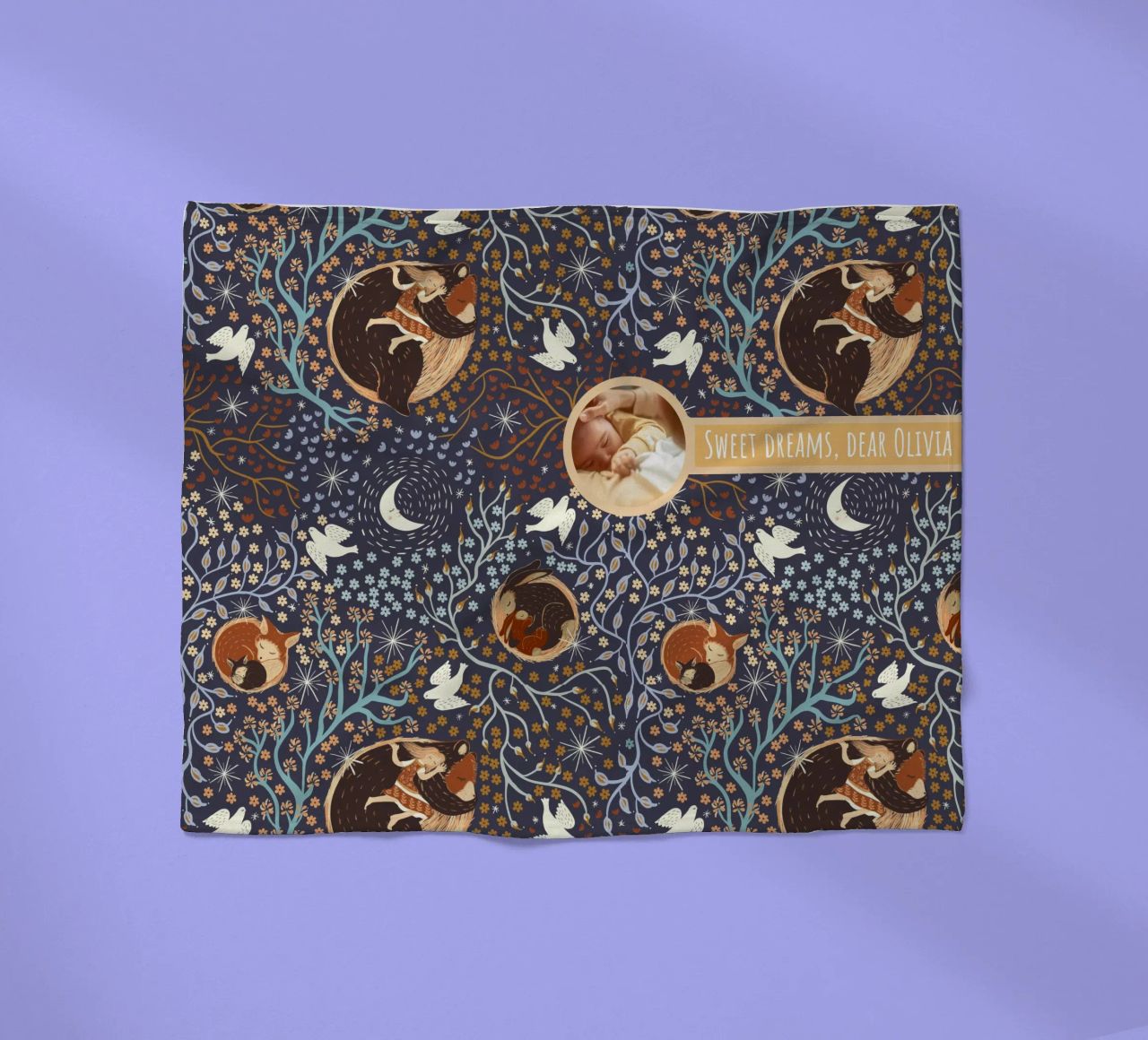 Gepersonaliseerde Slaapwel-dieren - Magische Kunst voor de Kinderkamer fleecedeken van Patruschka’s Patterns