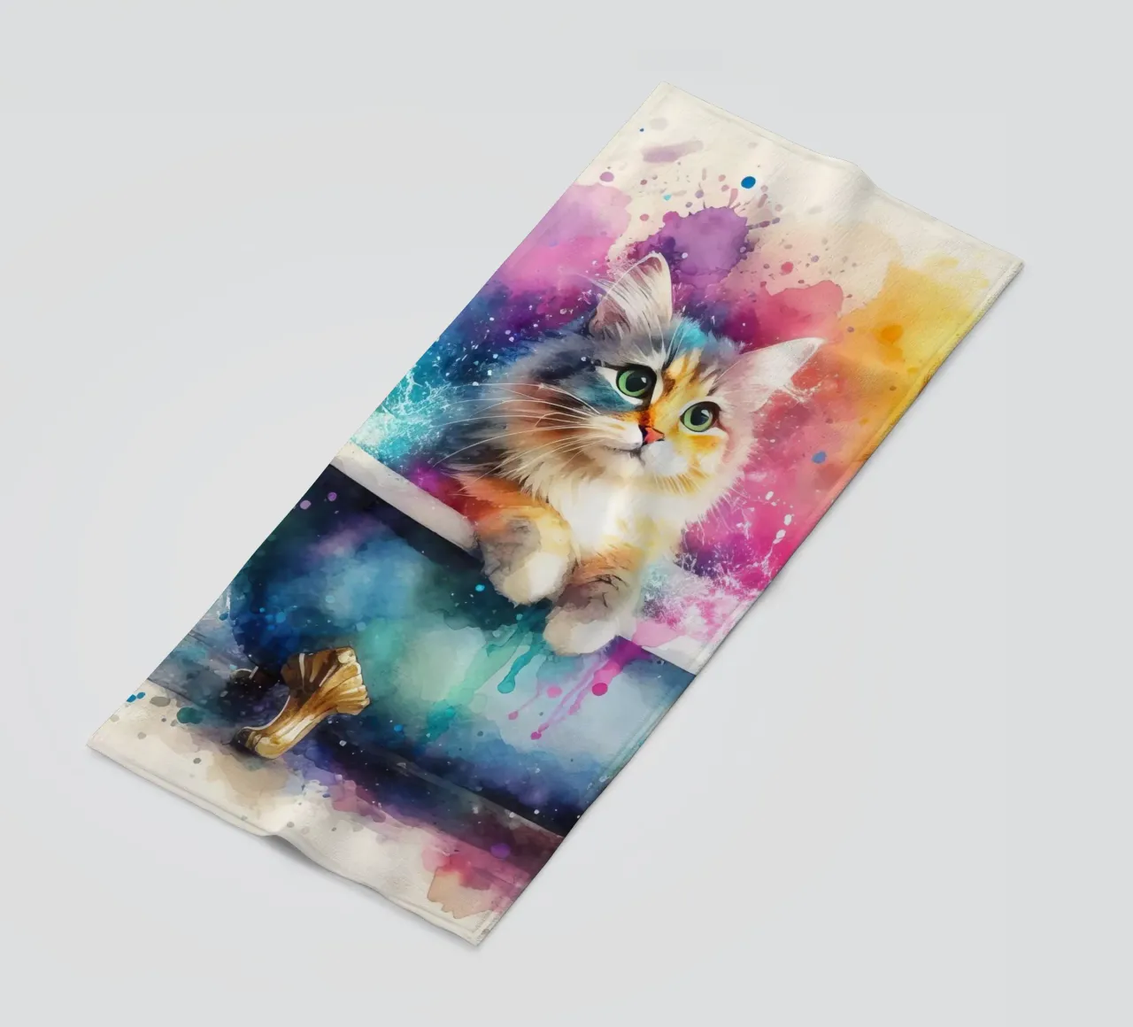 Eine Katze in der Badewanne Strandtuch von 🎁 ARTVI-SHOP
