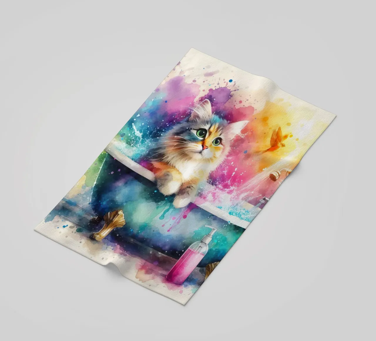 Eine Katze in der Badewanne Strandtuch von 🎁 ARTVI-SHOP