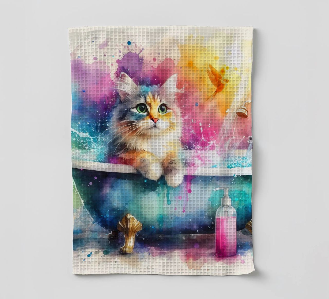 Un chat dans la baignoire torchon de ARTVI-SHOP