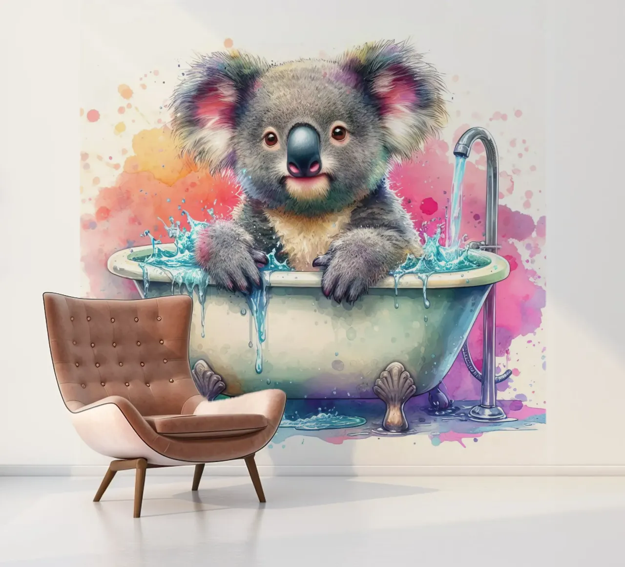 Un koala en la bañera papel para pared de 🎁 ARTVI-SHOP