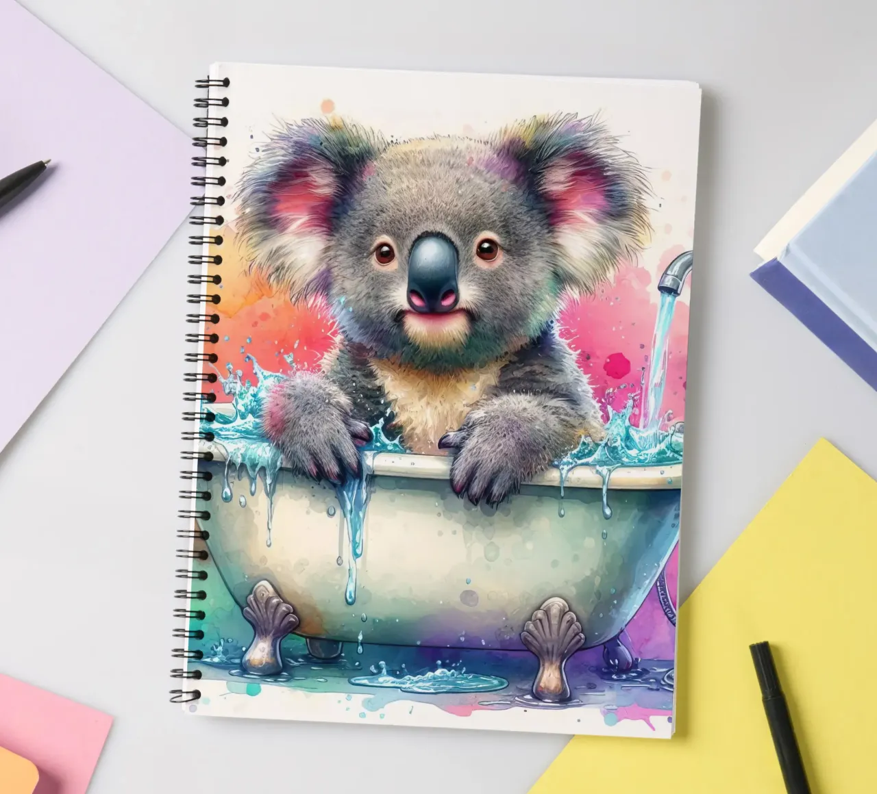 A koala in the bathtub spiral notebook by 🎁 ARTVI-SHOP