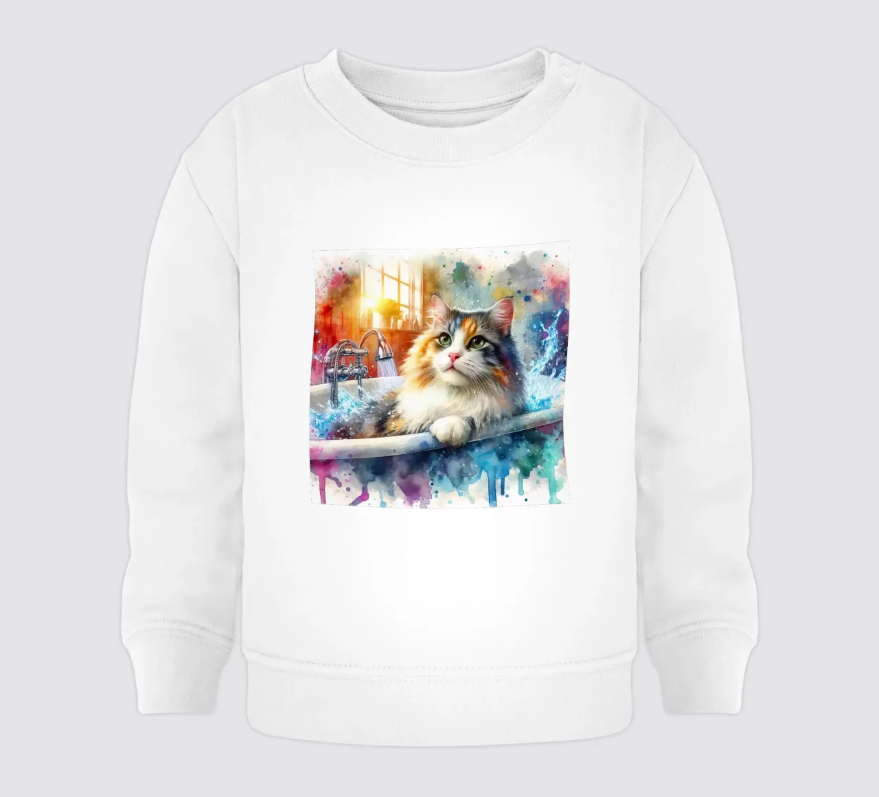 Un gatto nella vasca da bagno felpa neonato da ARTVI-SHOP