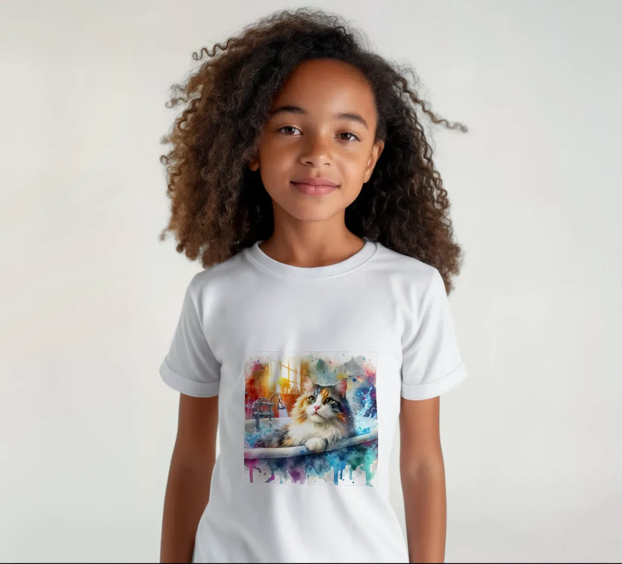 Eine Katze in der Badewanne Kinder T-Shirt von 🎁 ARTVI-SHOP