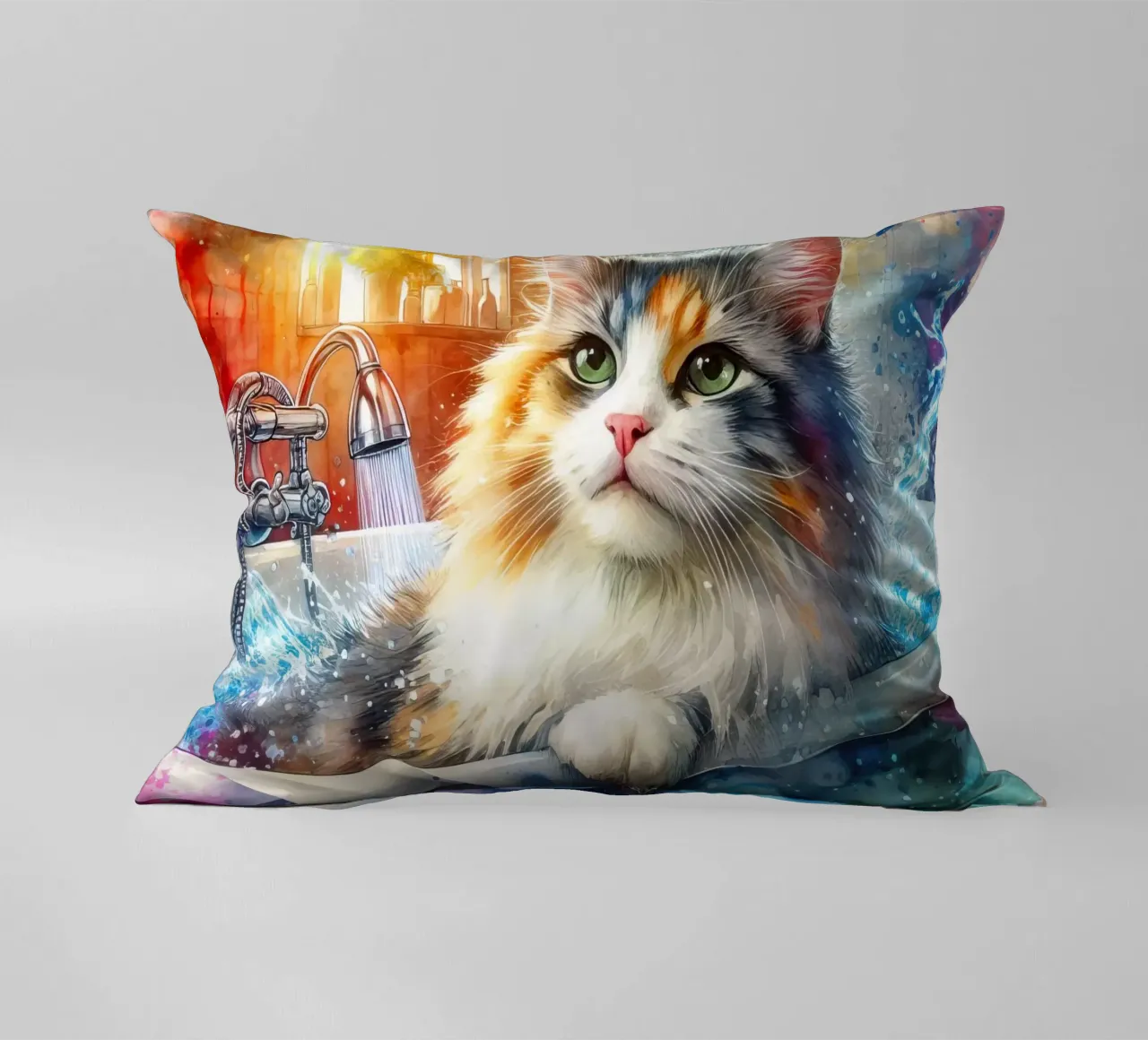 Un gatto nella vasca da bagno cuscino da 🎁 ARTVI-SHOP
