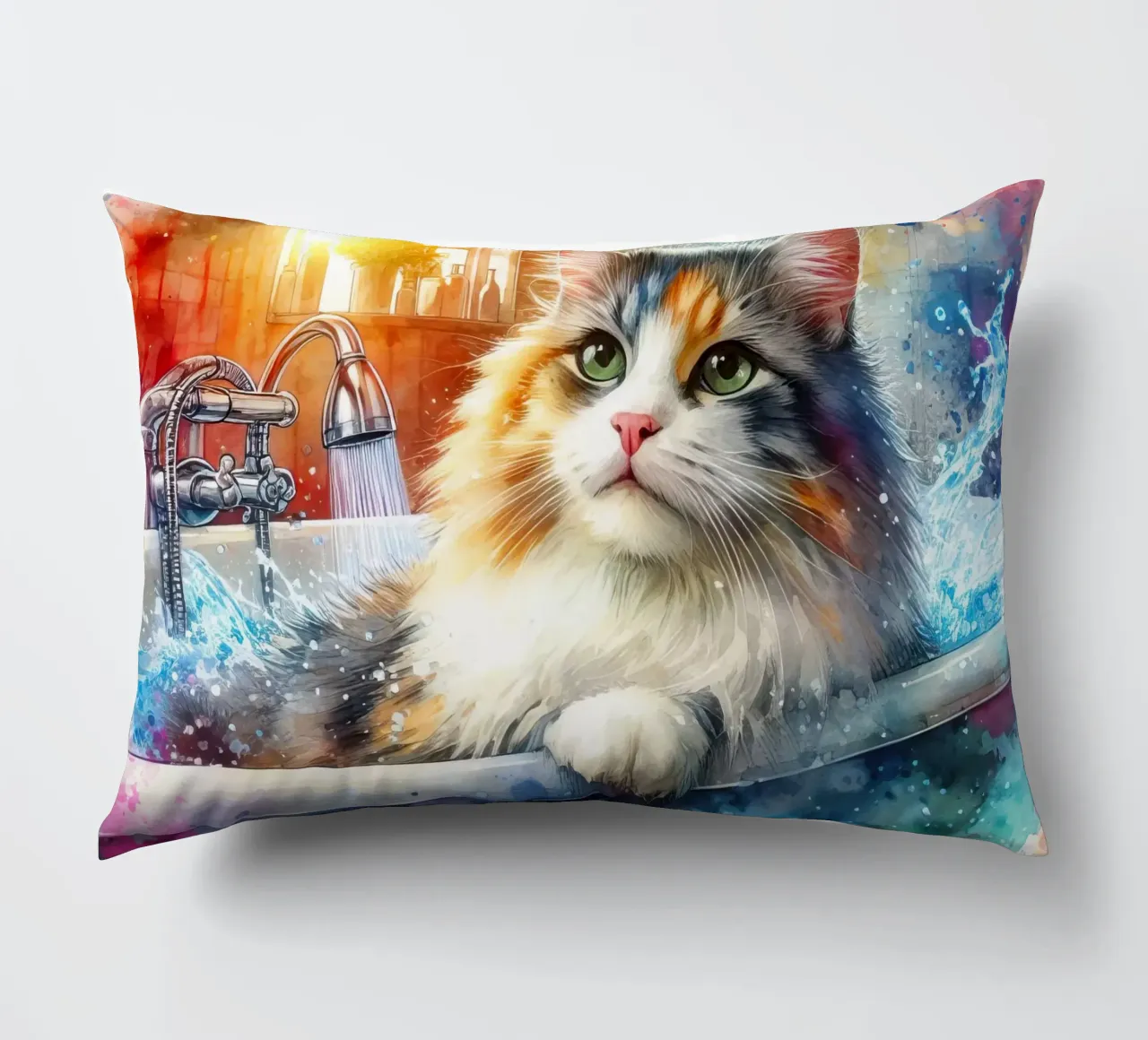 Un gatto nella vasca da bagno cuscino da 🎁 ARTVI-SHOP