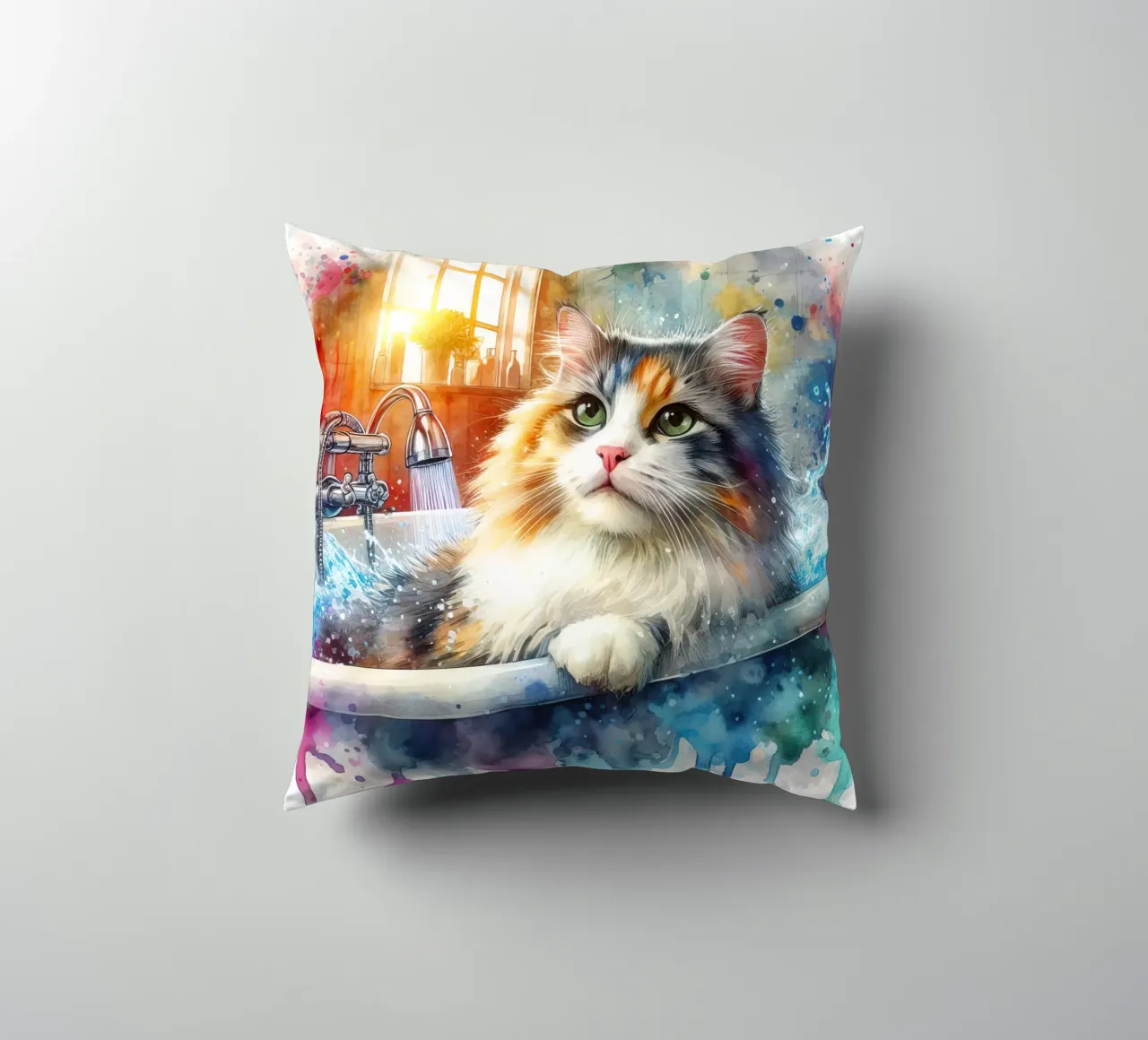 Un gatto nella vasca da bagno cuscino da 🎁 ARTVI-SHOP